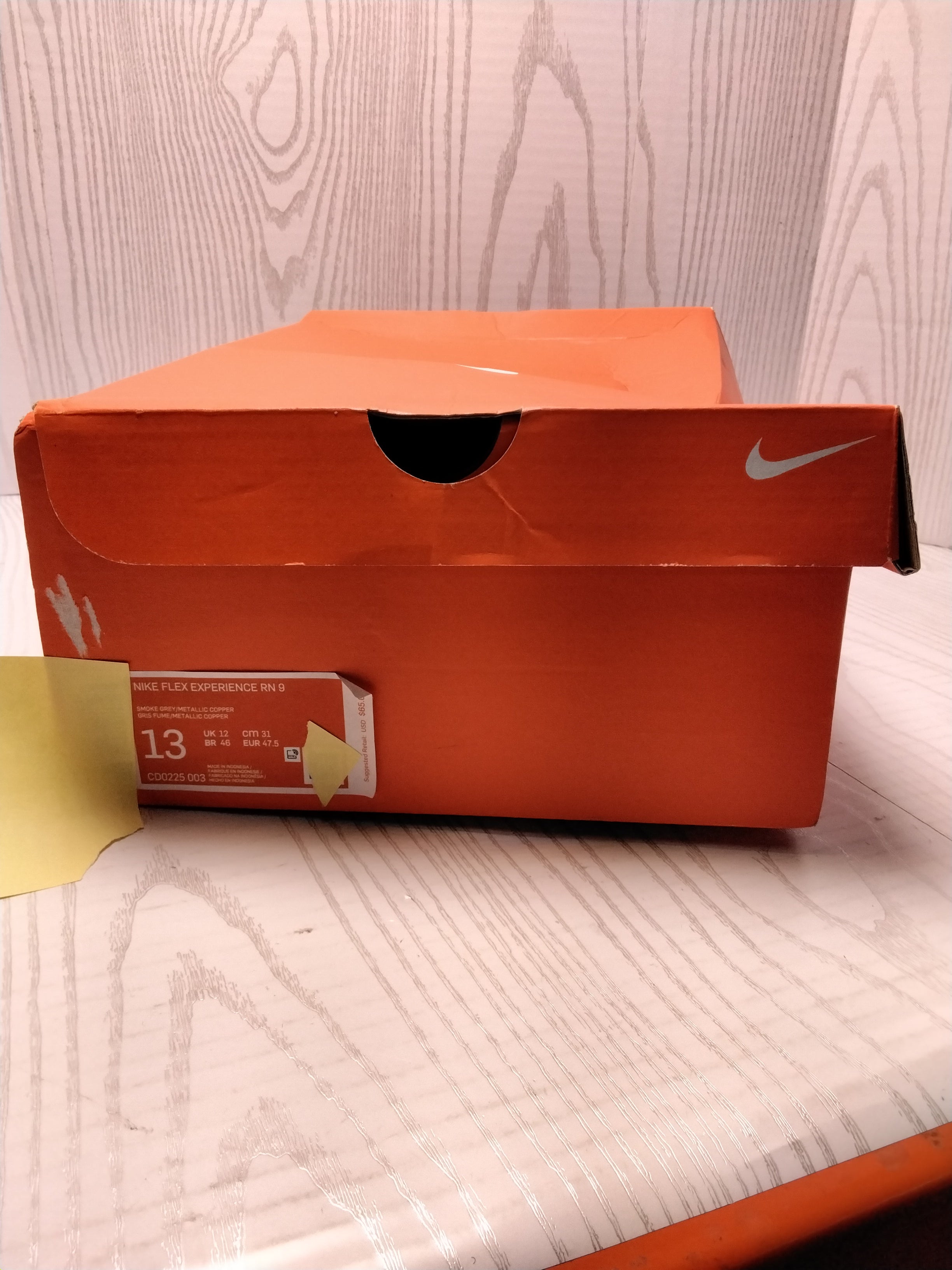 Nike Men's Flex Experience Run 9 Shoe, Size 13, Smoke Grey/Metallic Copper (7867496792302)