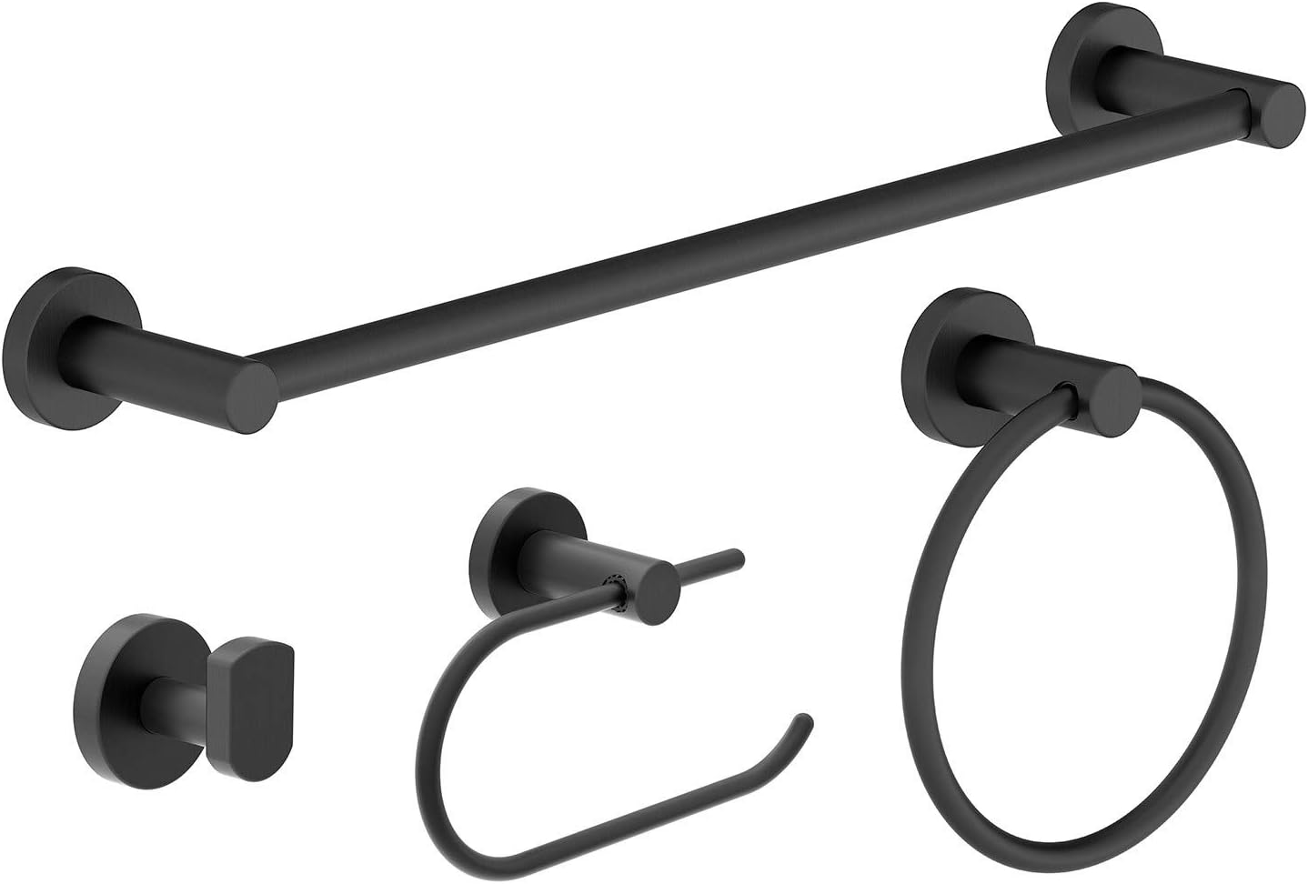 Symmons Dia 4-Piece Wall-Mounted Bathroom Hardware Set in Matte Black *NIB* (8190656381166)