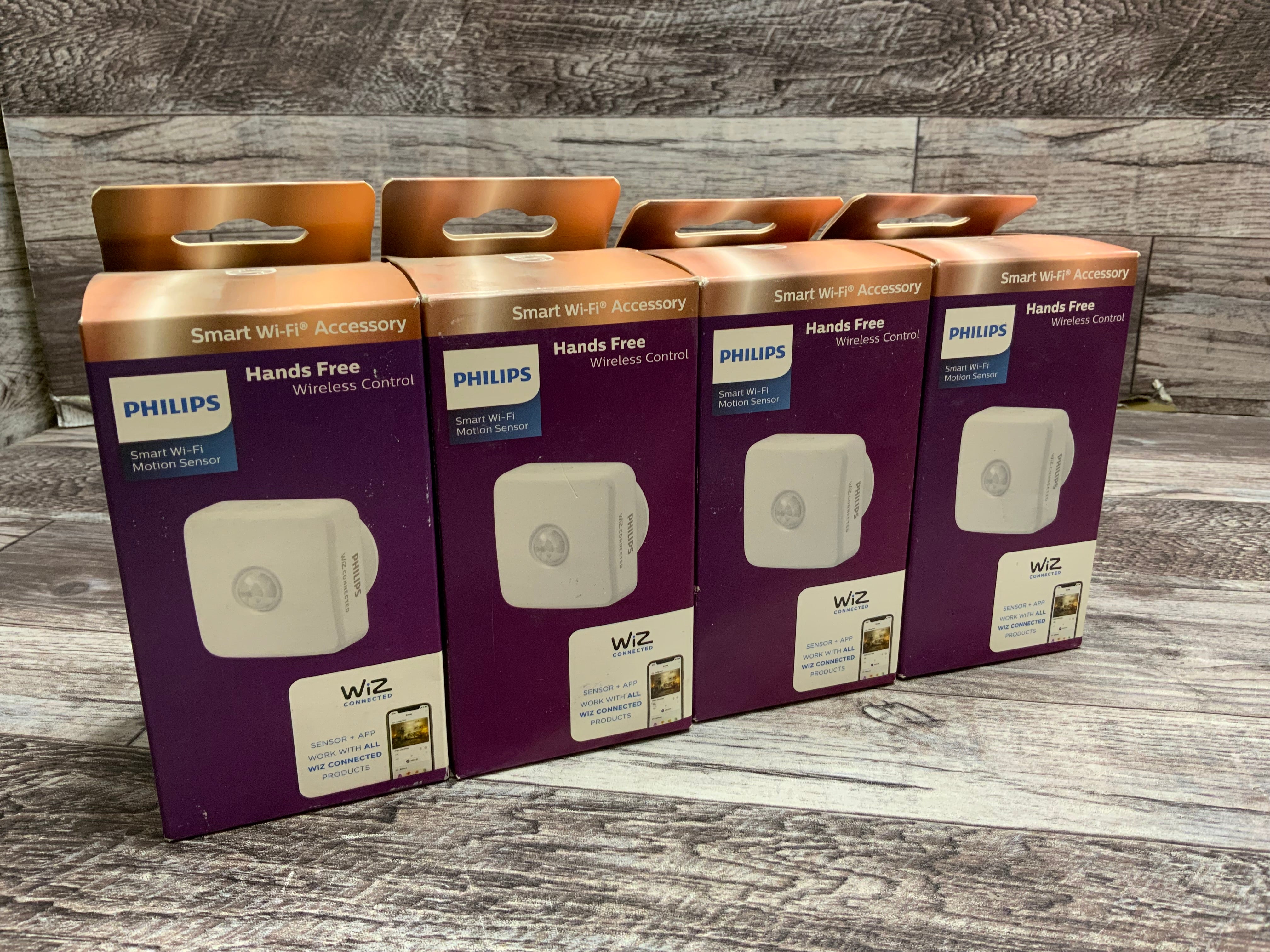 WiZ Philips Hands Free Wireless Control Smart Wi-Fi Motion Sensor - 4 Pack (8135955316974)