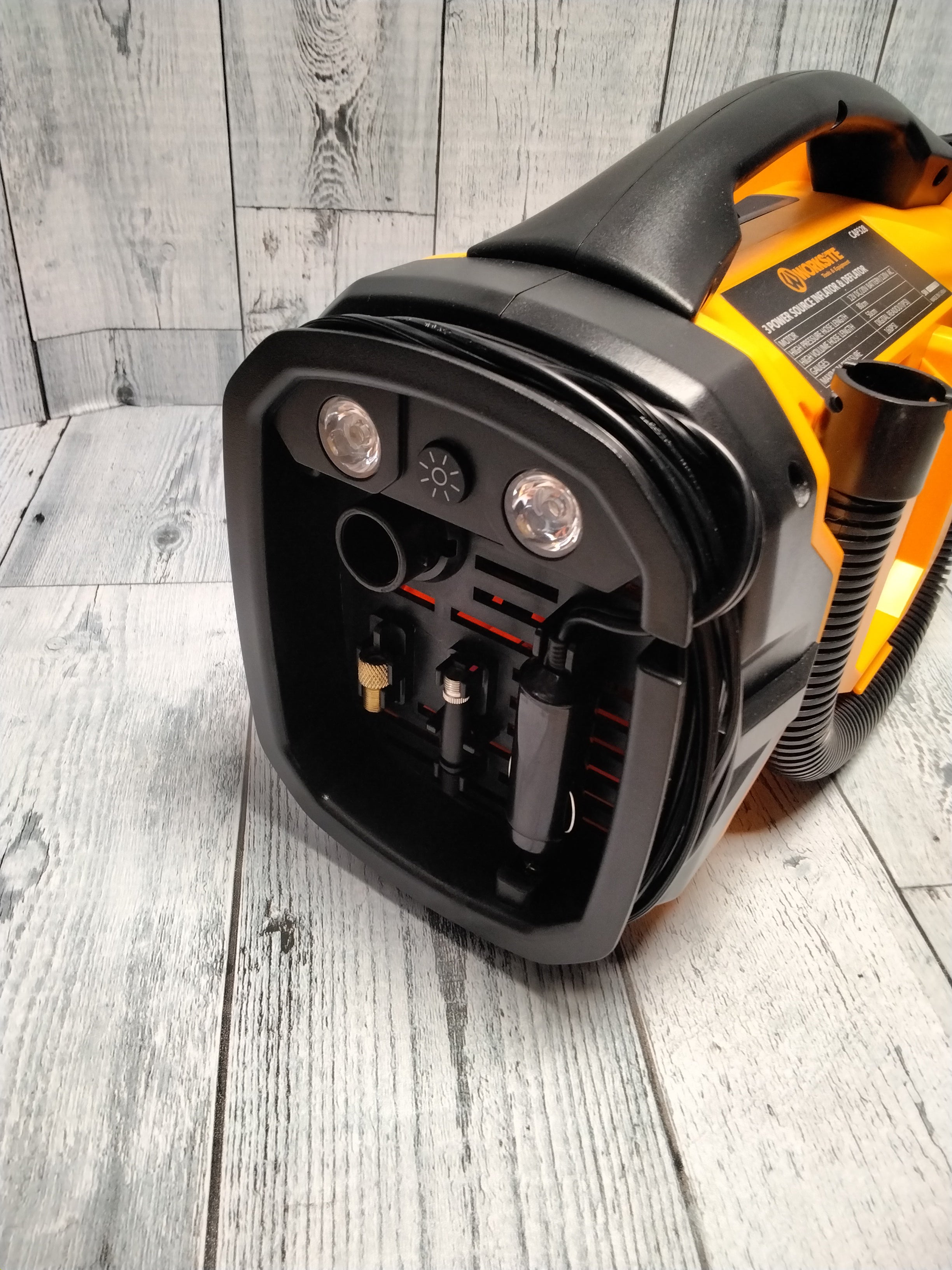 WORKSITE Tire Inflator Air Compressor Portable, 160 PSI Pump with 3 Power Supply (7895640768750)