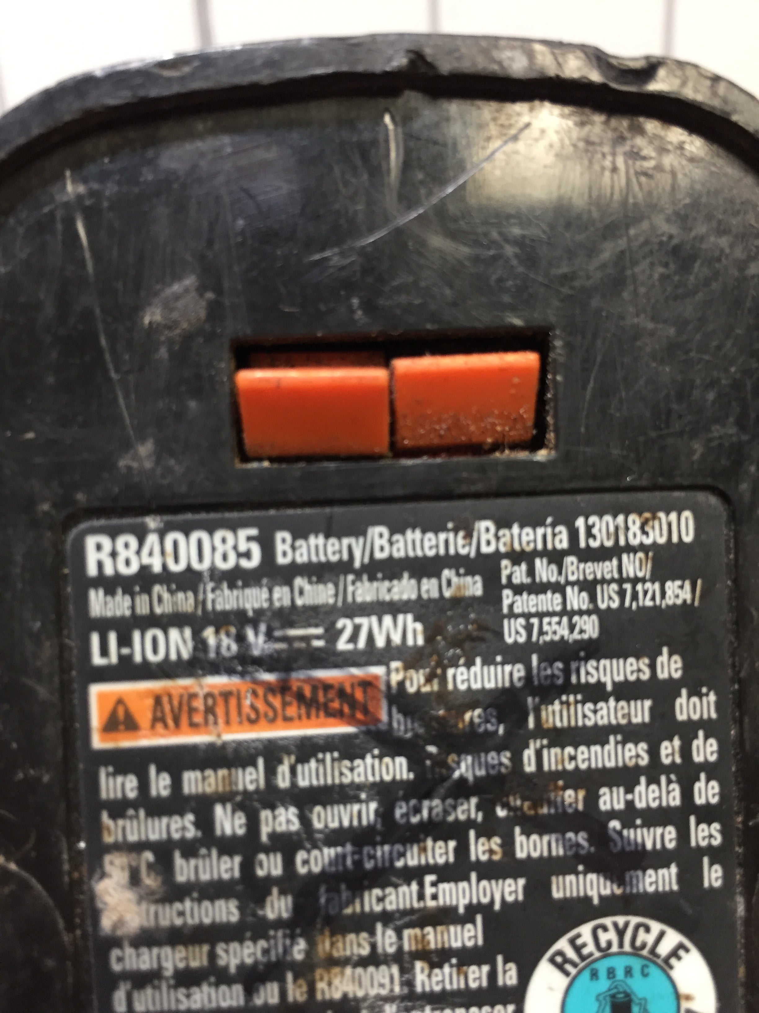 **PARTS ONLY** Genuine Ridgid R840085 18V HYPER Lithium Battery **DEFECTIVE** (7198042456302)