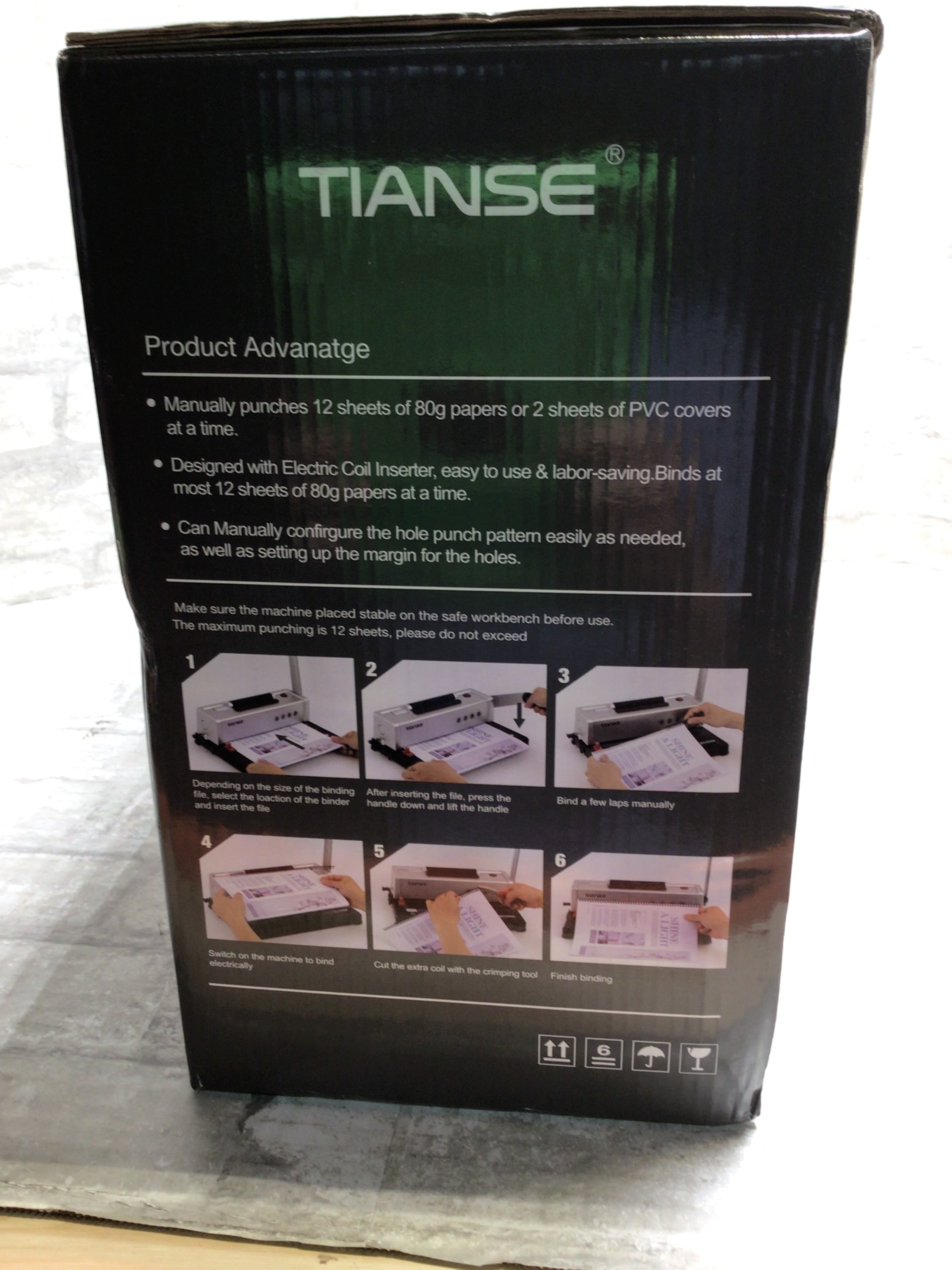 TIANSE Binding Machine, Spiral Coil Binder Machine, Manual Book Maker*