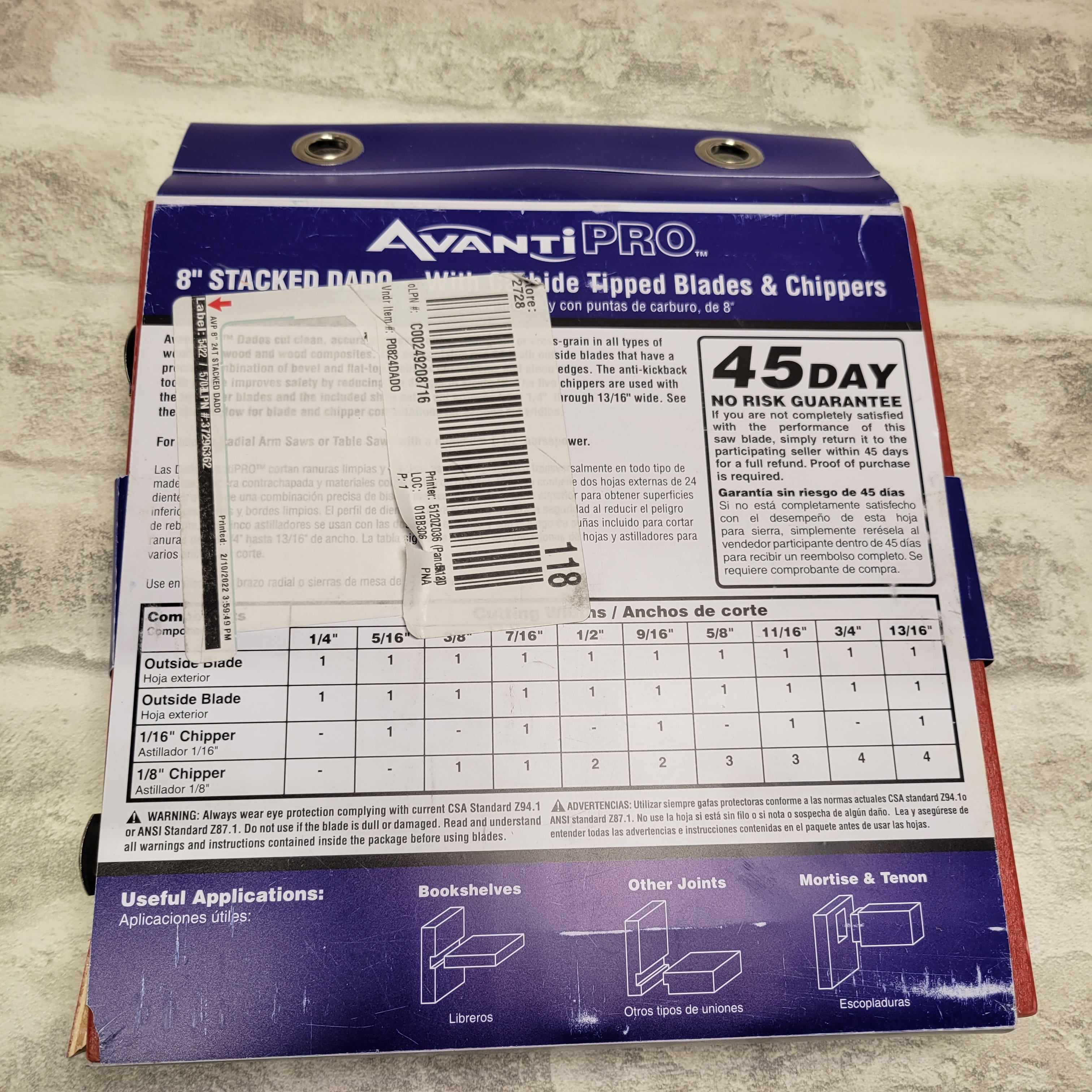 Avanti Pro 8" x 24T Stacked Dado Set