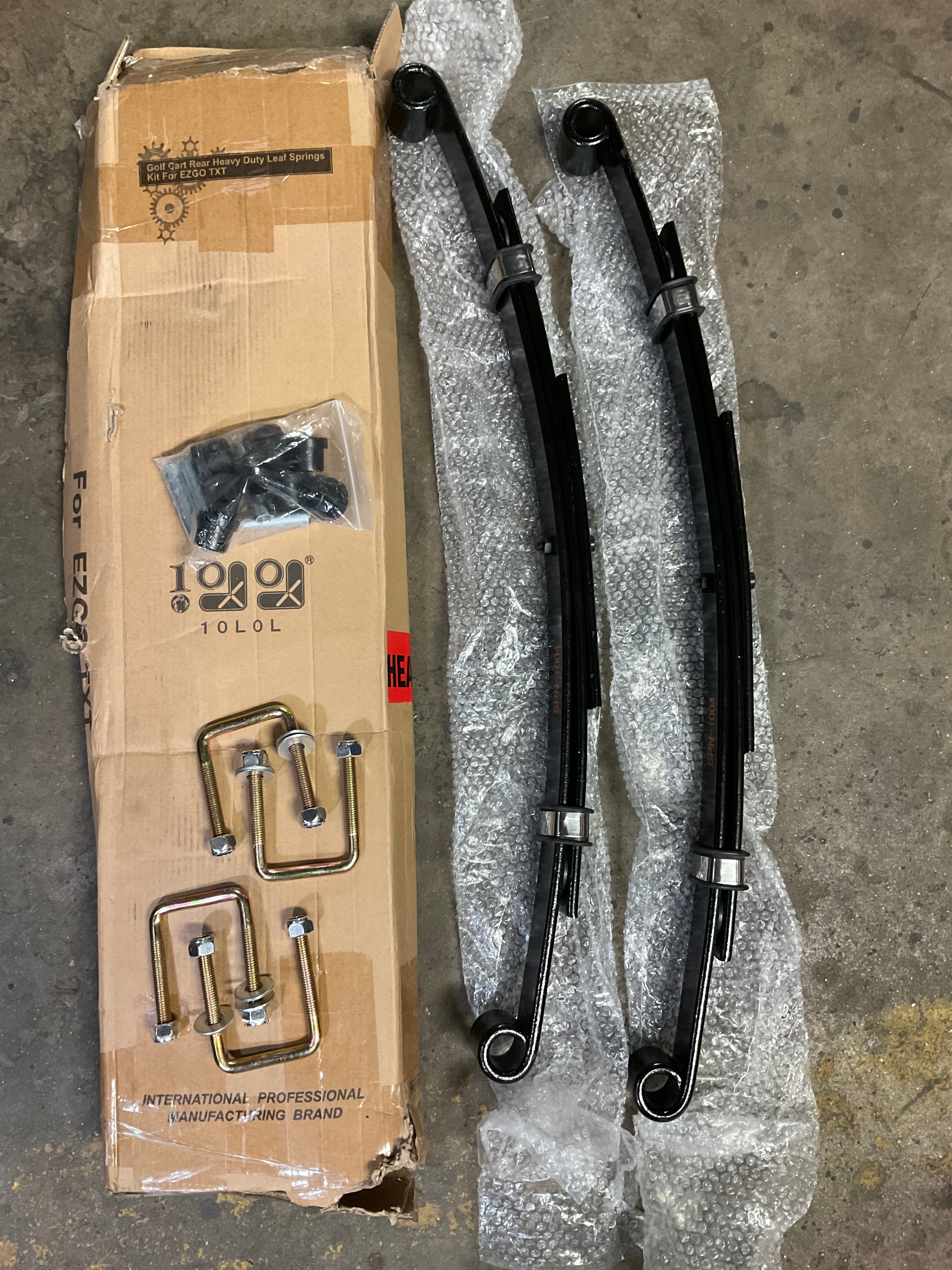10L0L 2) Golf Cart Rear Heavy Duty Leaf Spring Kit for EZGO TXT GOLF 1995-2013 (6952837710007)
