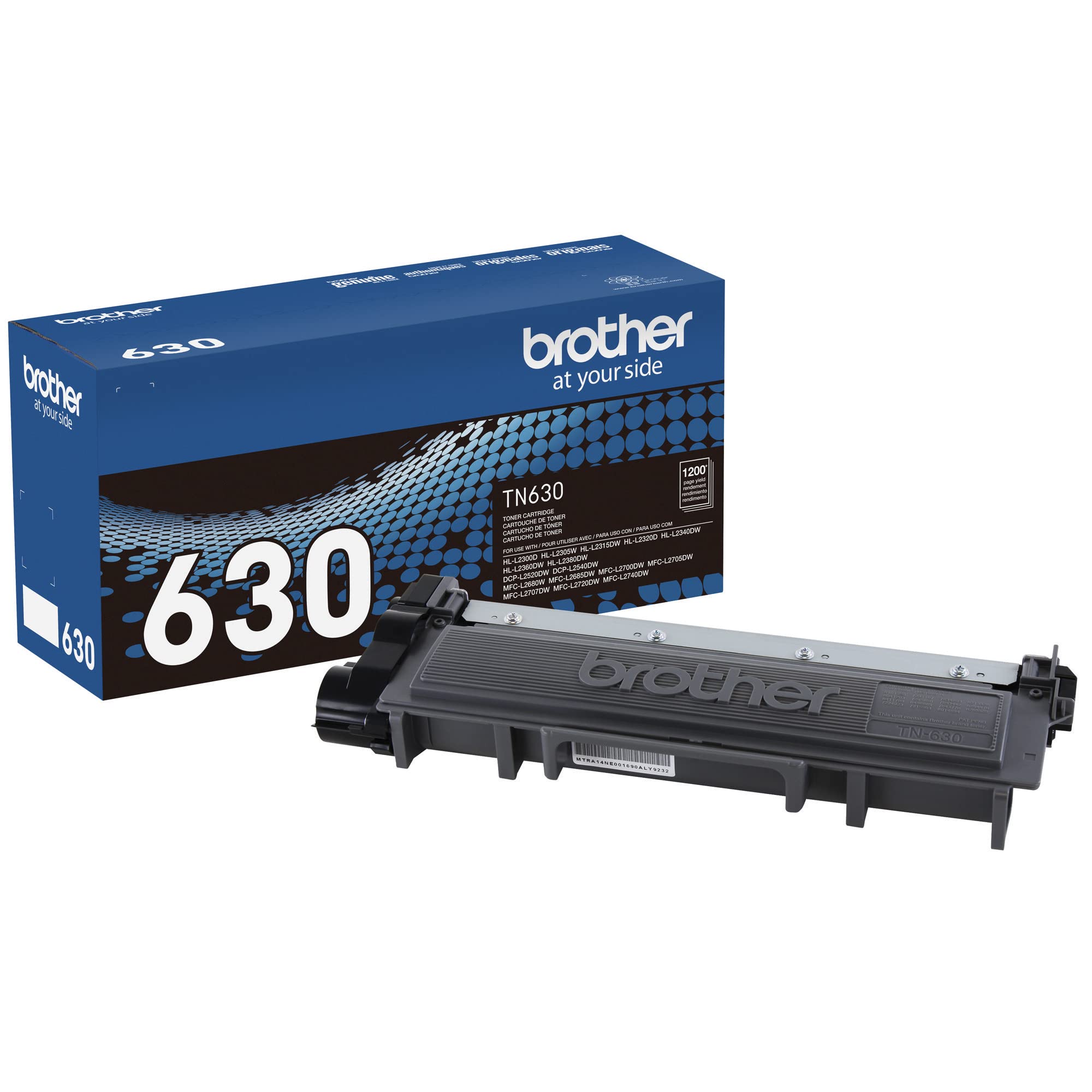 2 Pack - Brother Genuine Standard Yield Toner Cartridge, TN630, Black Toner (7891973767406)