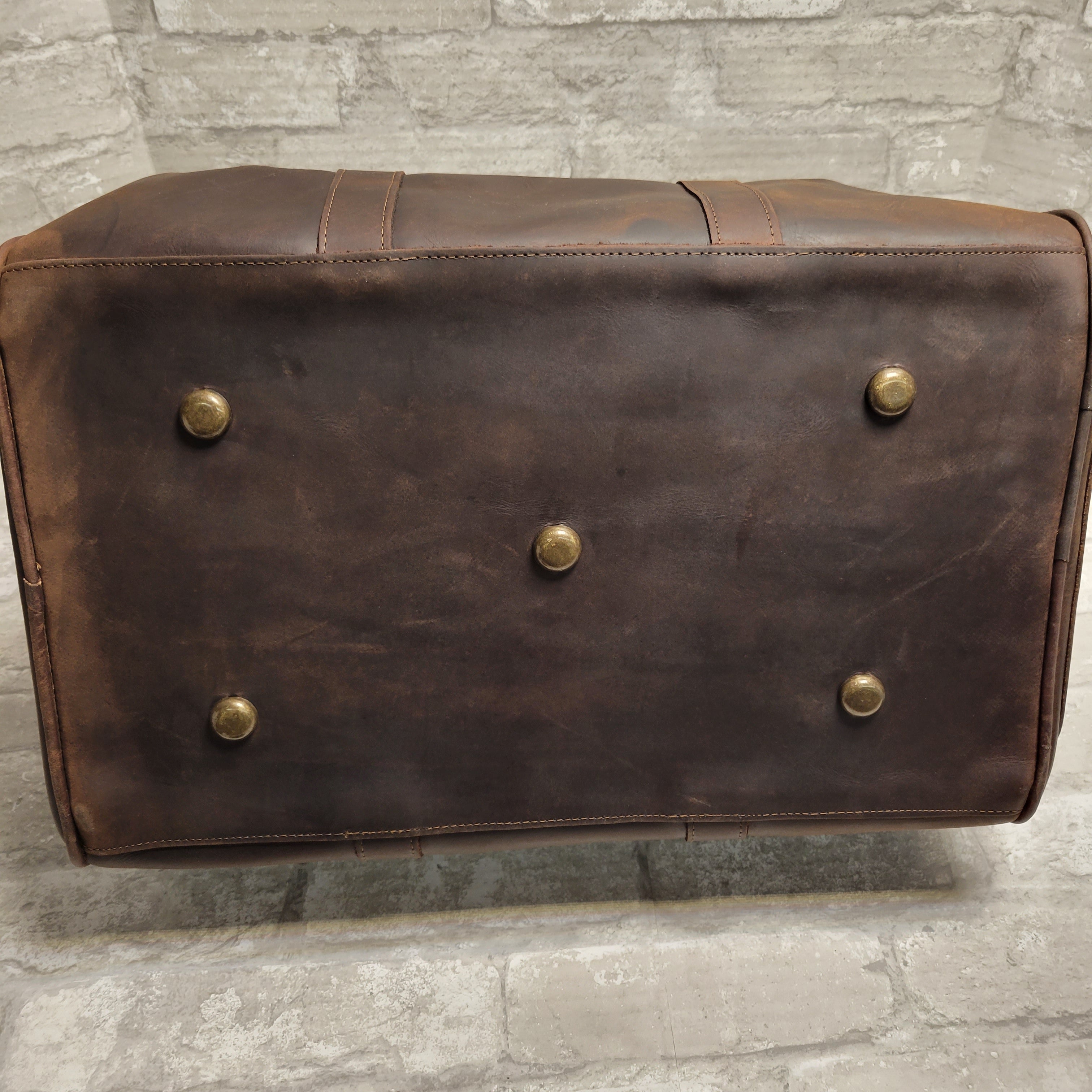 YAYAS Leather Duffel Junior Carry-On Bag, Brown (8041344336110)