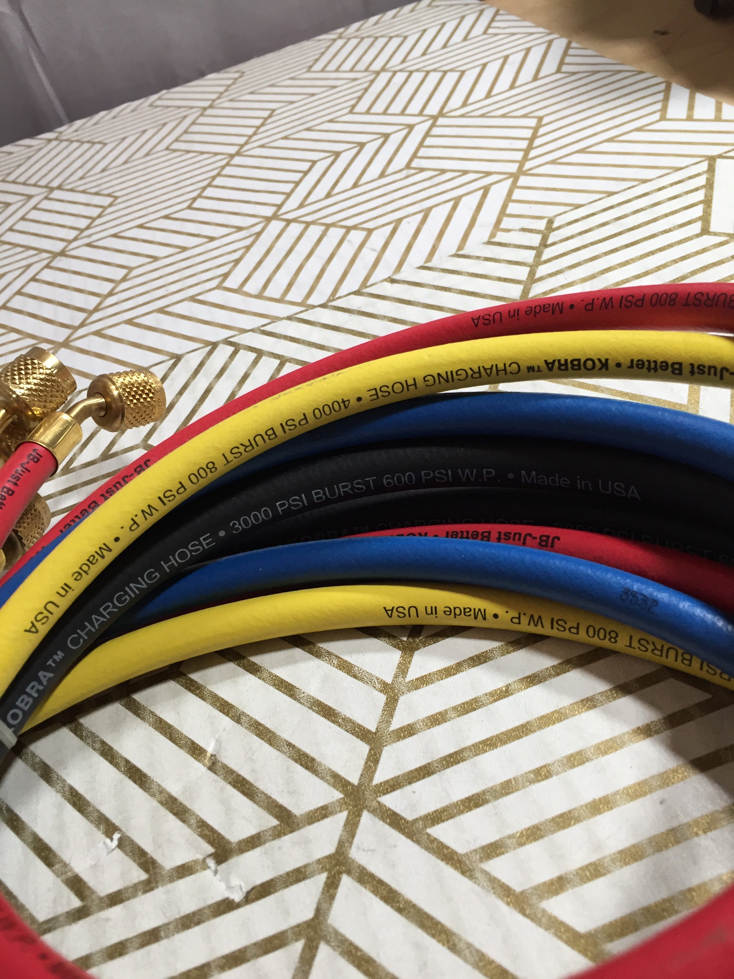 JB Kobra CCL-60 Barrier Charging Hose Set b-4 | Yellow, Red, Blue, Black (8141273039086)