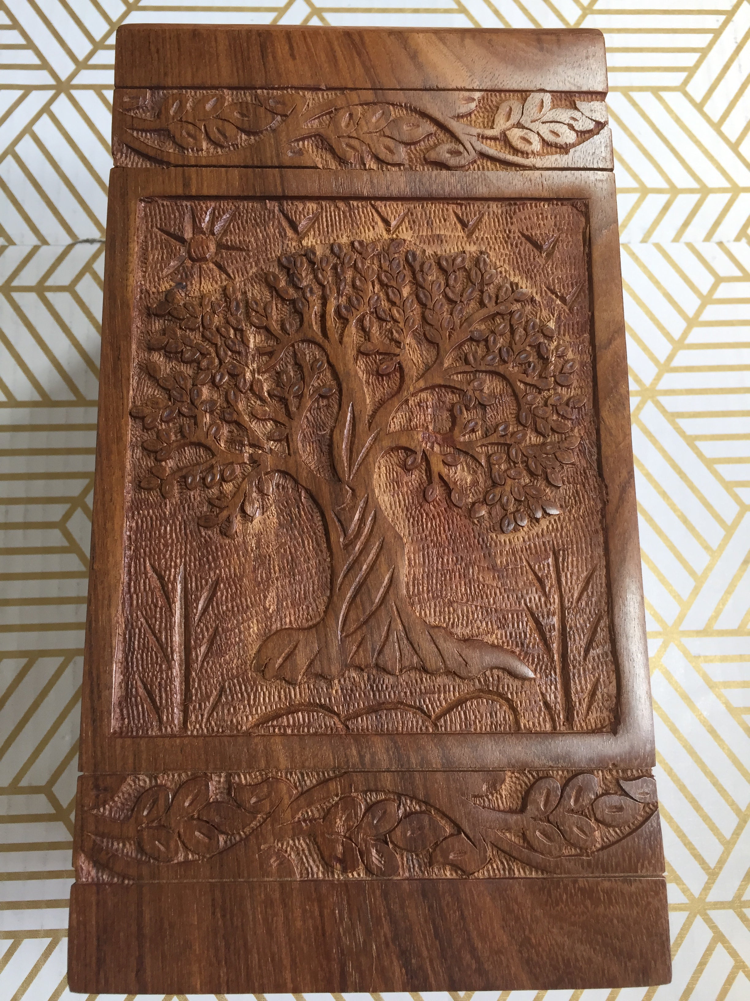 Tree of Life Urn/ Wooden Box for Human Ashes (7727831744750)
