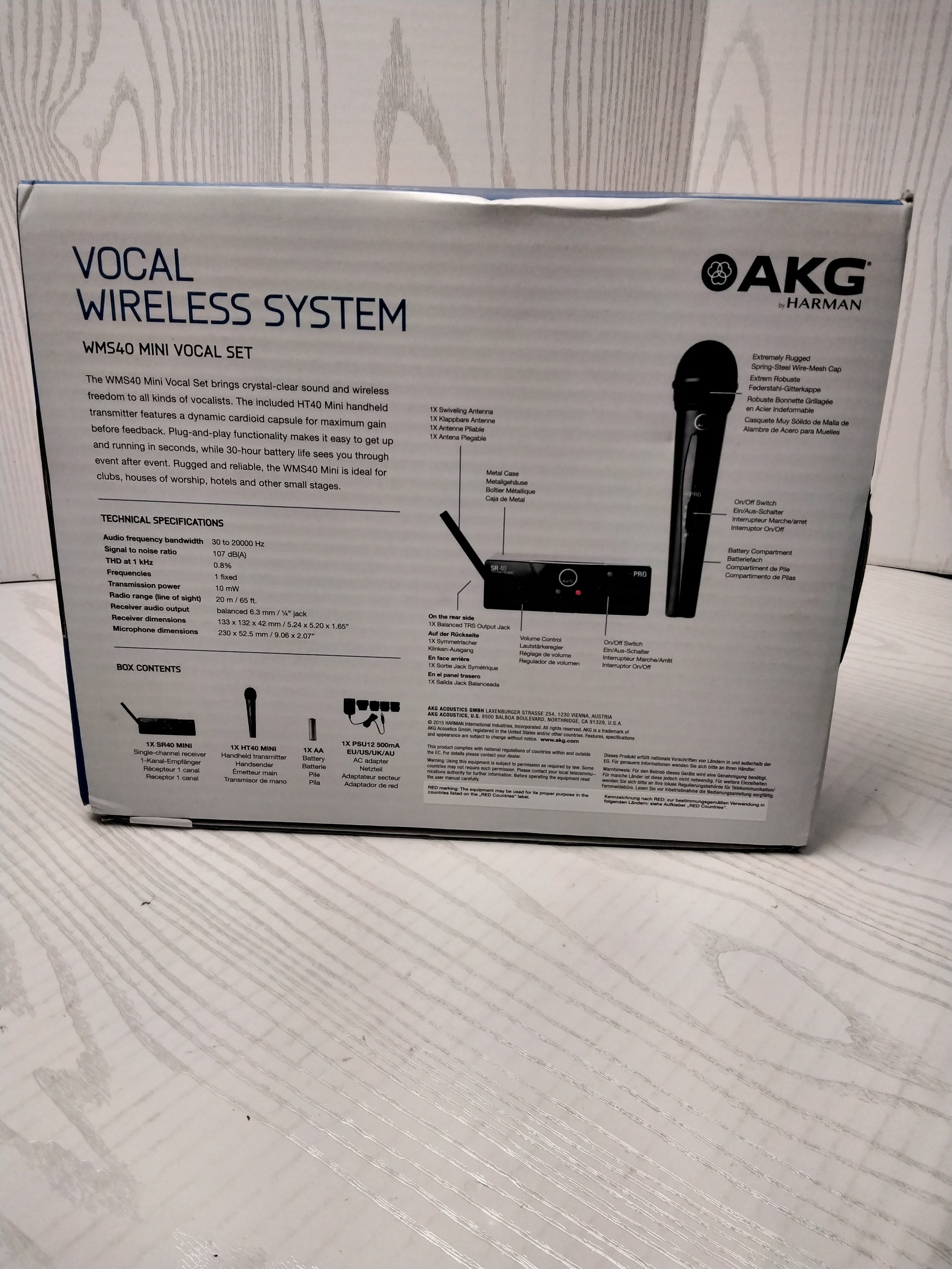 AKG Pro Audio WMS40 Mini Vocal Set BD US45C Wireless Microphone System (7849711960302)