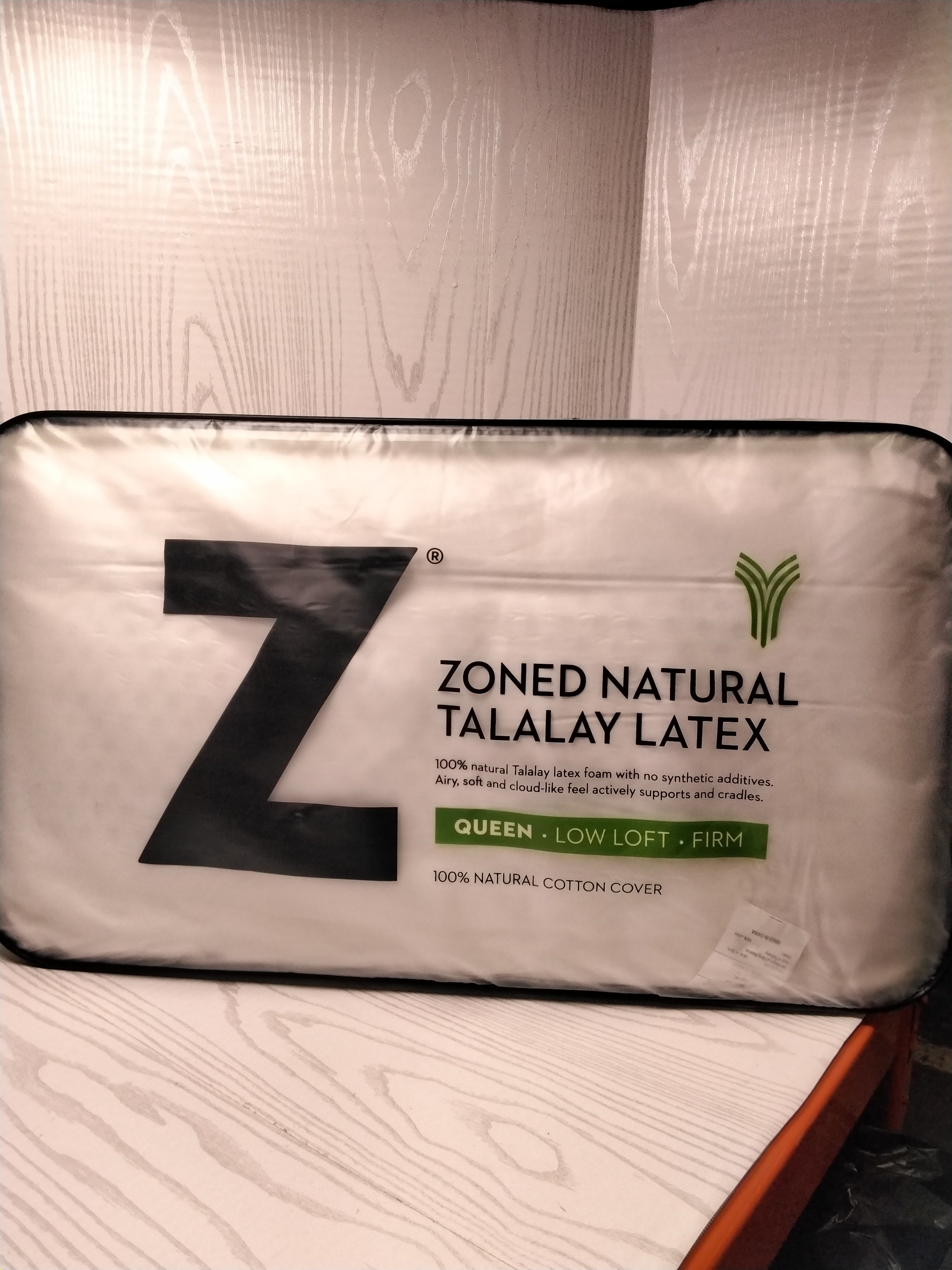 Z 100% Natural Talalay Latex Zoned Pillow, Queen - Low Loft Firm (7712528302318)