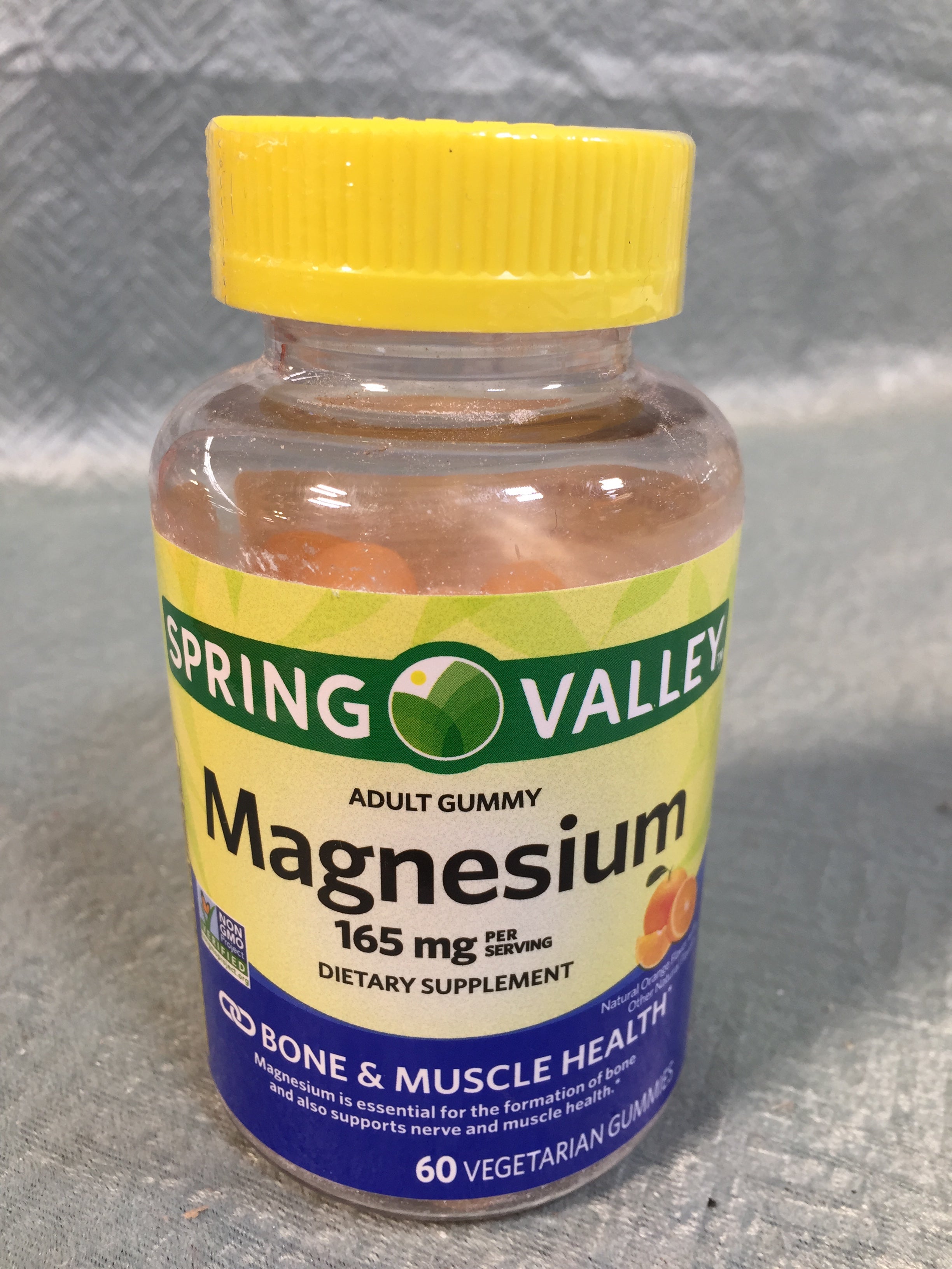 Spring Valley Adult Gummy Magnesium 165 mg, Orange, Bone & Muscle, 60 Gummies (7592958132462)