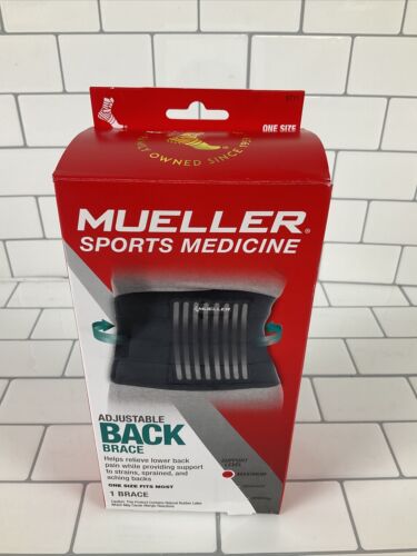 Mueller Adjustable Back Brace, Black, One Size Fits Most | Maximum Support (6922794795191)