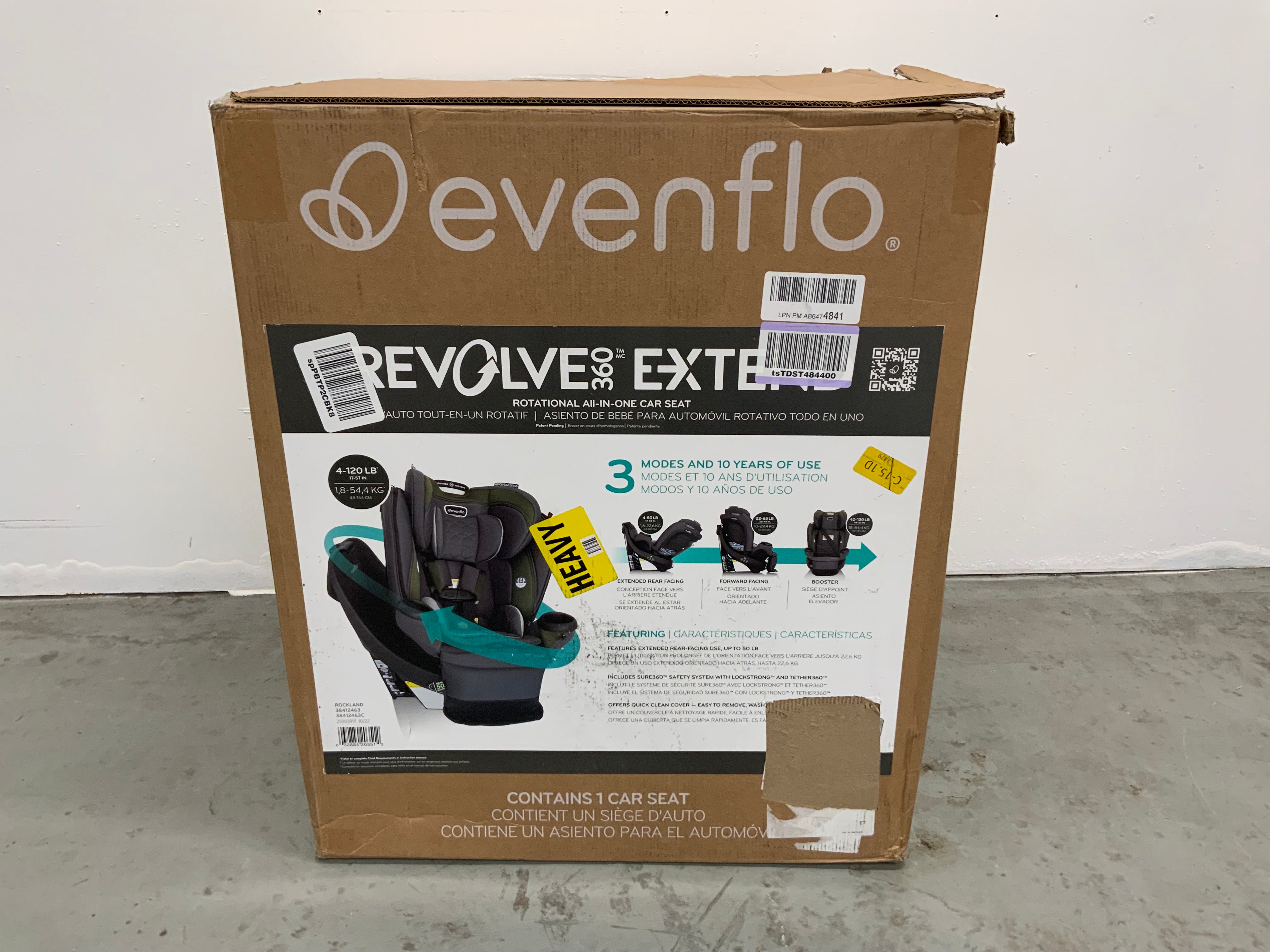 Evenflo Revolve Extend Rockland Green Convertible Car Seat **Expires 2032** (8064524484846)