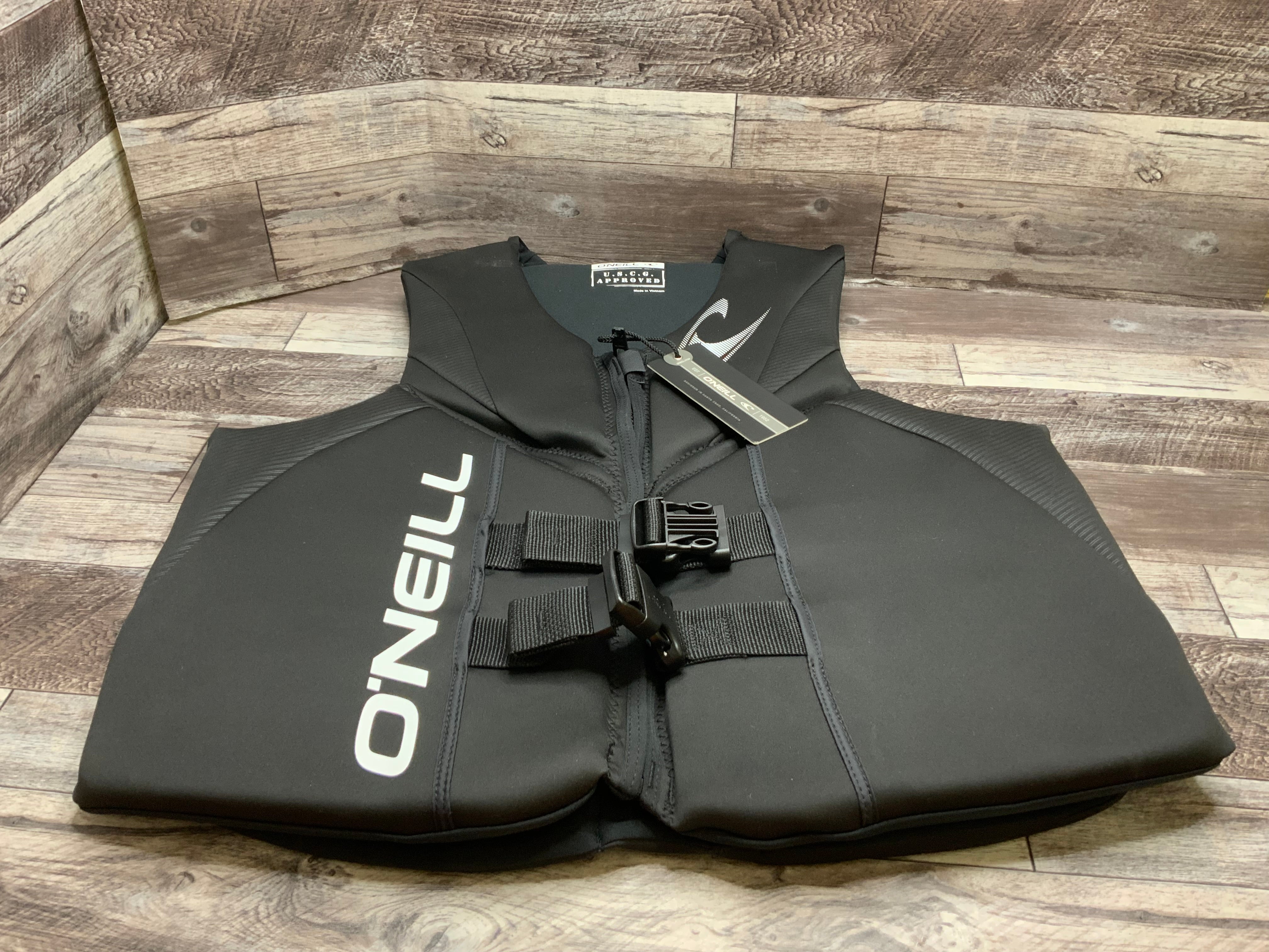 O'Neill Men's Reactor USCG Life Vest (Black, Size XX-Large) (8079635054830)