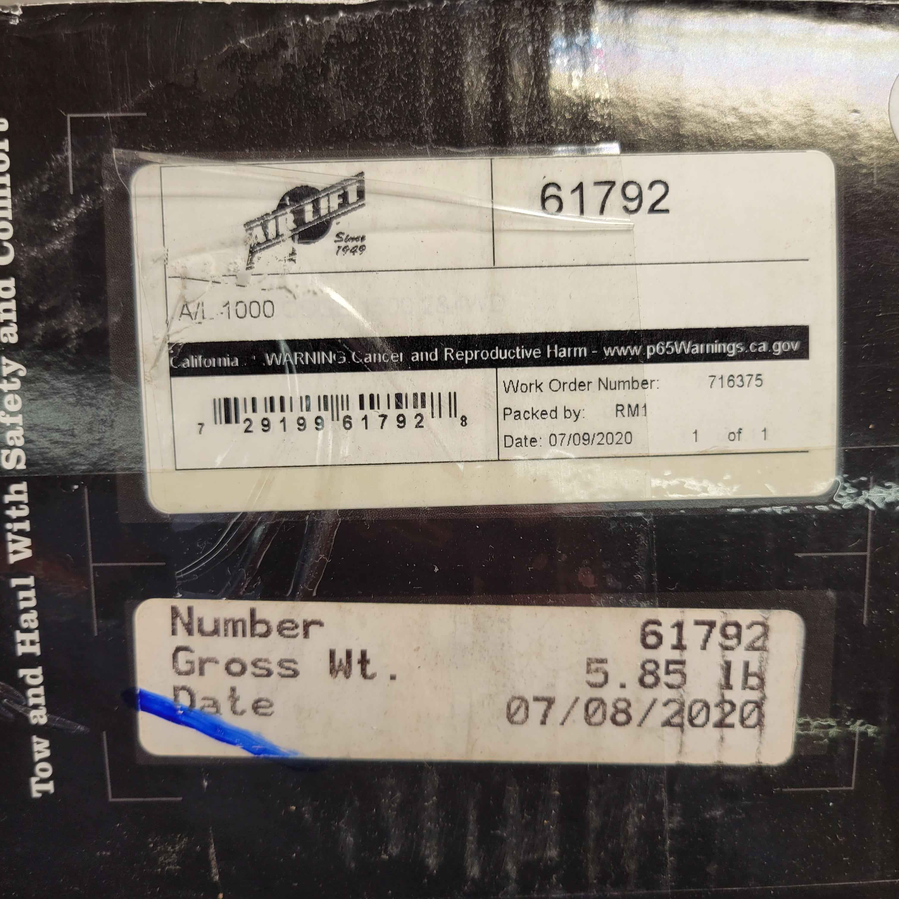 AIR LIFT 61792 1000 Series Rear Air Spring Kit *MISSING PARTS* (8037929615598)