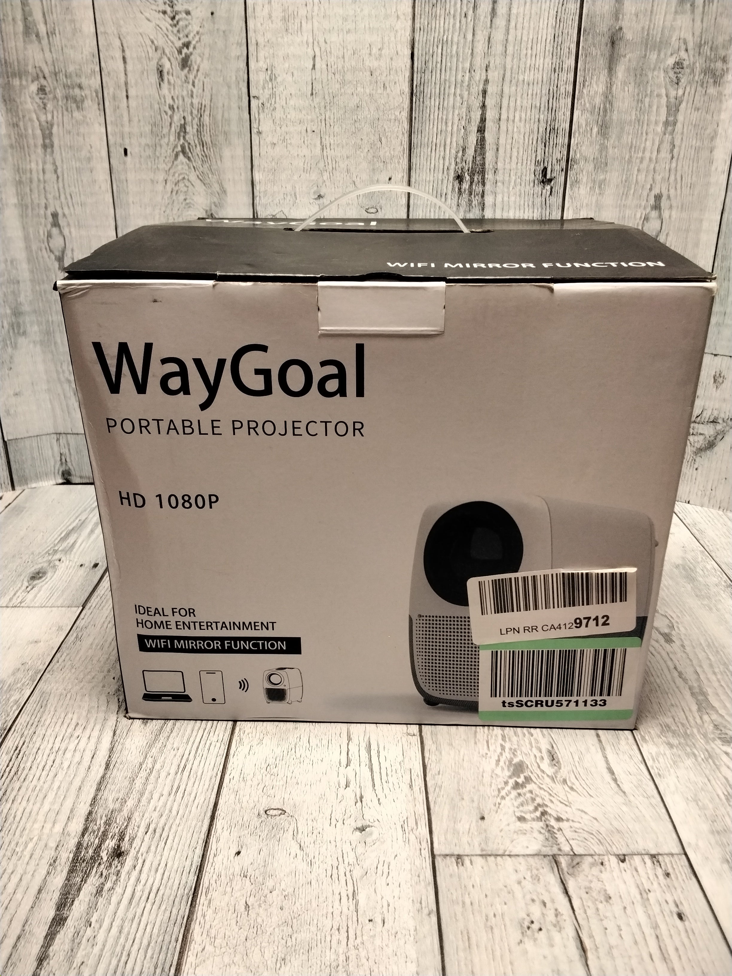WayGoal Portable Projector HD 1080P w/ Screen *TESTED AND WORKS* (7777866514670)