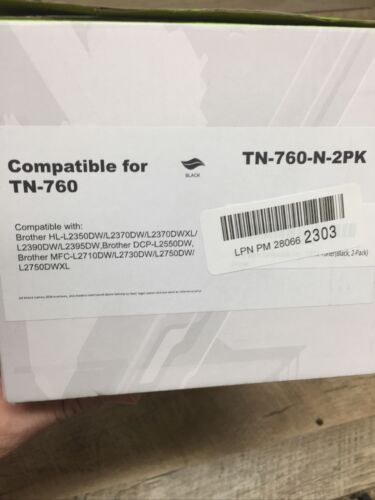 SEALED 2 Pack TN760 Compatible Toner Cartridges (6922749771959)