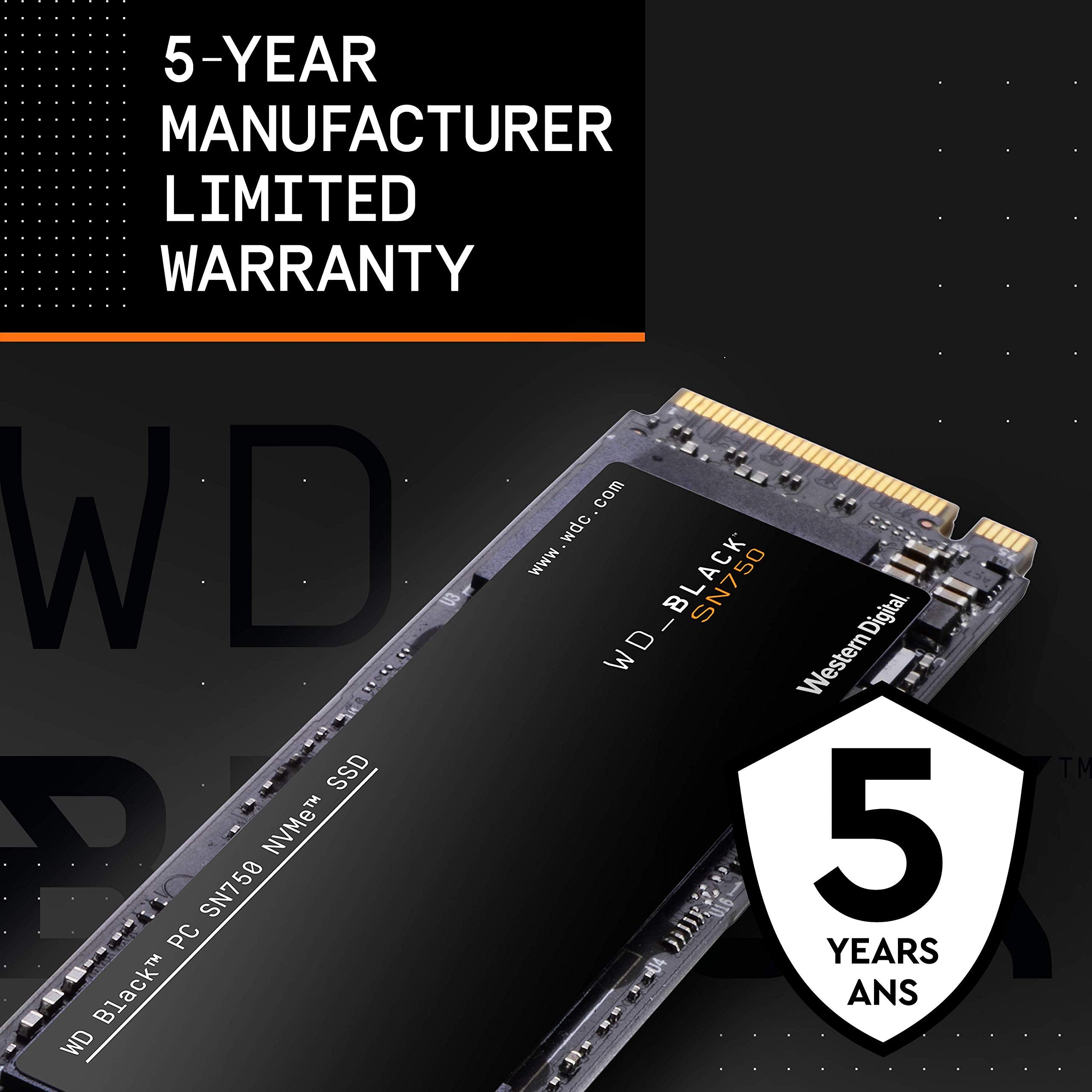 WD_BLACK 1TB SN750 NVMe Internal Gaming SSD Solid State Drive - Gen3 PCIe, M.2 2280, 3D NAND, Up to 3,470 MB/s - WDS100T3X0C (7735015833838)