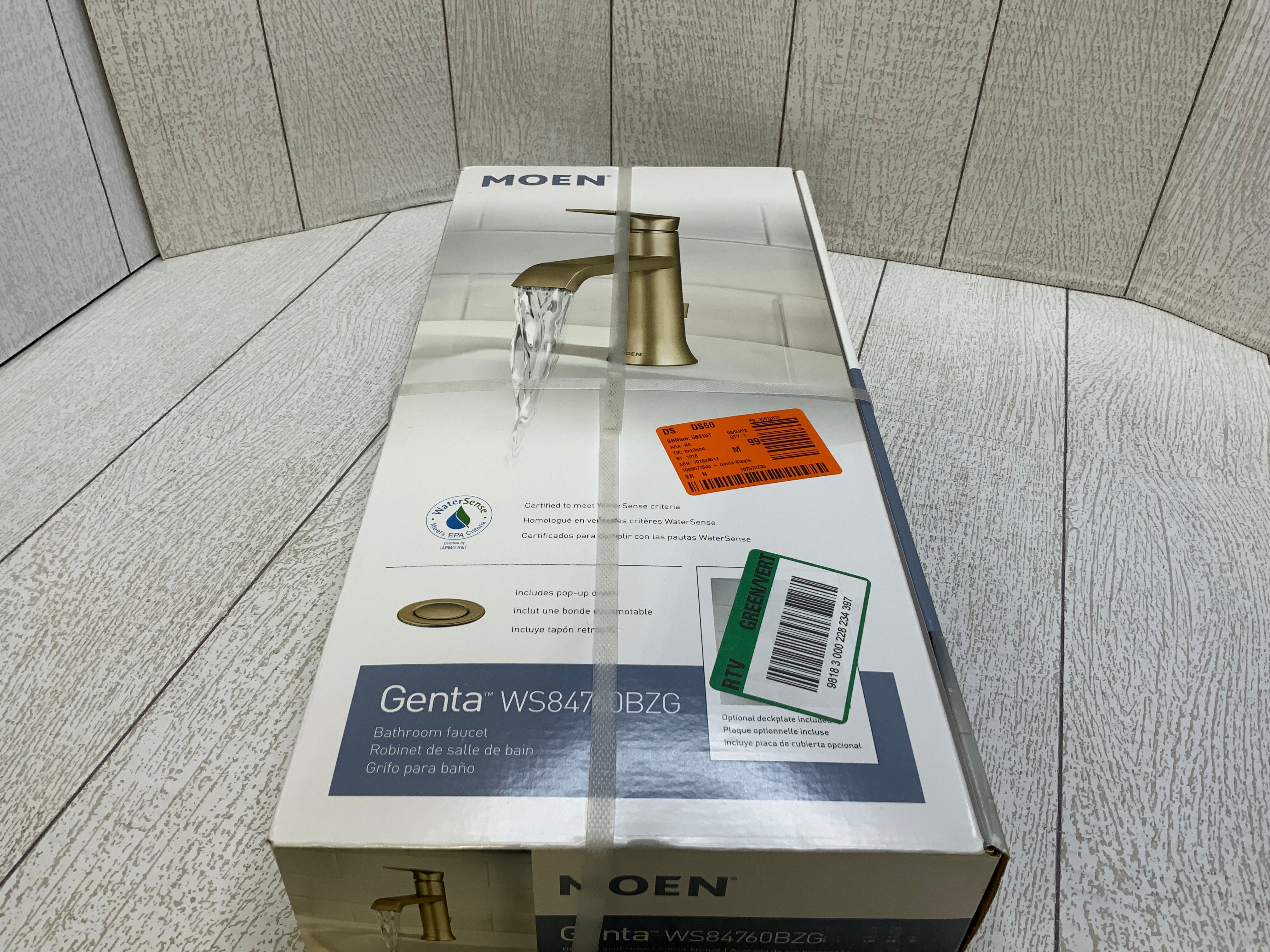 Moen Genta Single Hole SingleHandle Bathroom Faucet in Bronzed Gold