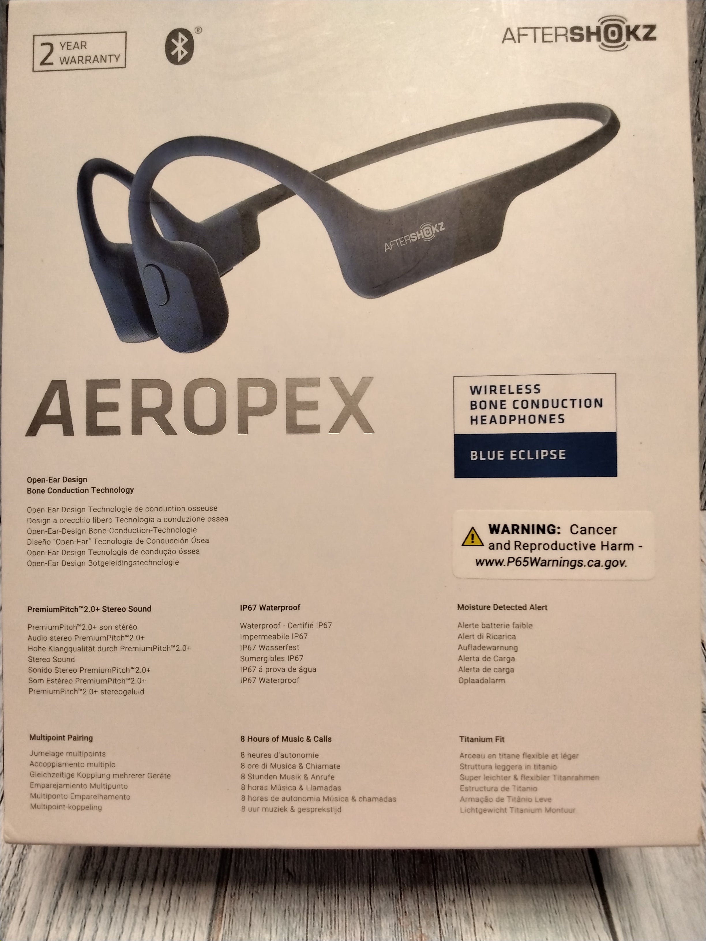 AfterShokz Aeropex - Open-Ear Bluetooth Bone Conduction Sport Headphones - Sweat Resistant Wireless Earphones for Workouts and Running - Built-in Mic - with Sport Belt (7755715248366)