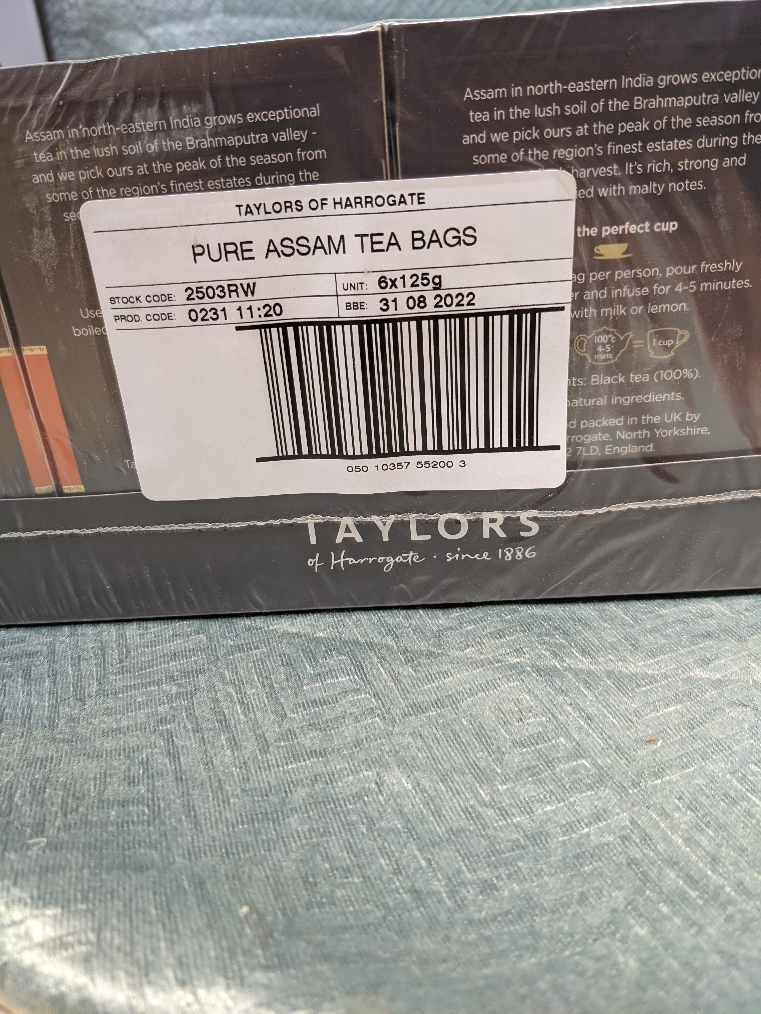 Taylors of Harrogate Pure Assam, 50 Teabags, (Pack of 6) - Expires 08/31/2022 (7583532384494)
