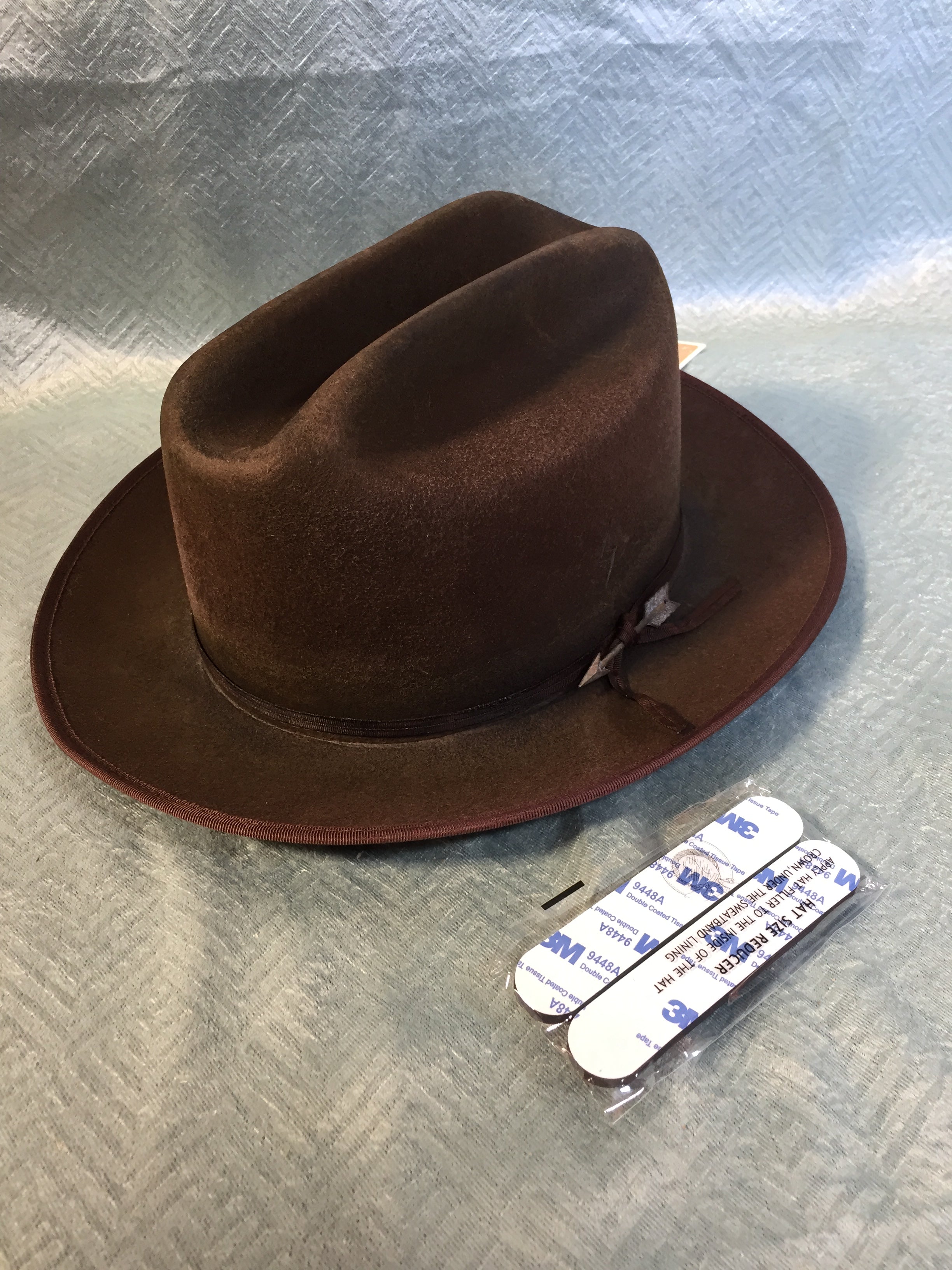 Vintage Fedora Hat Classic for Men Women Wide Brim with Lightning Burnt Brown L (7544119460078)