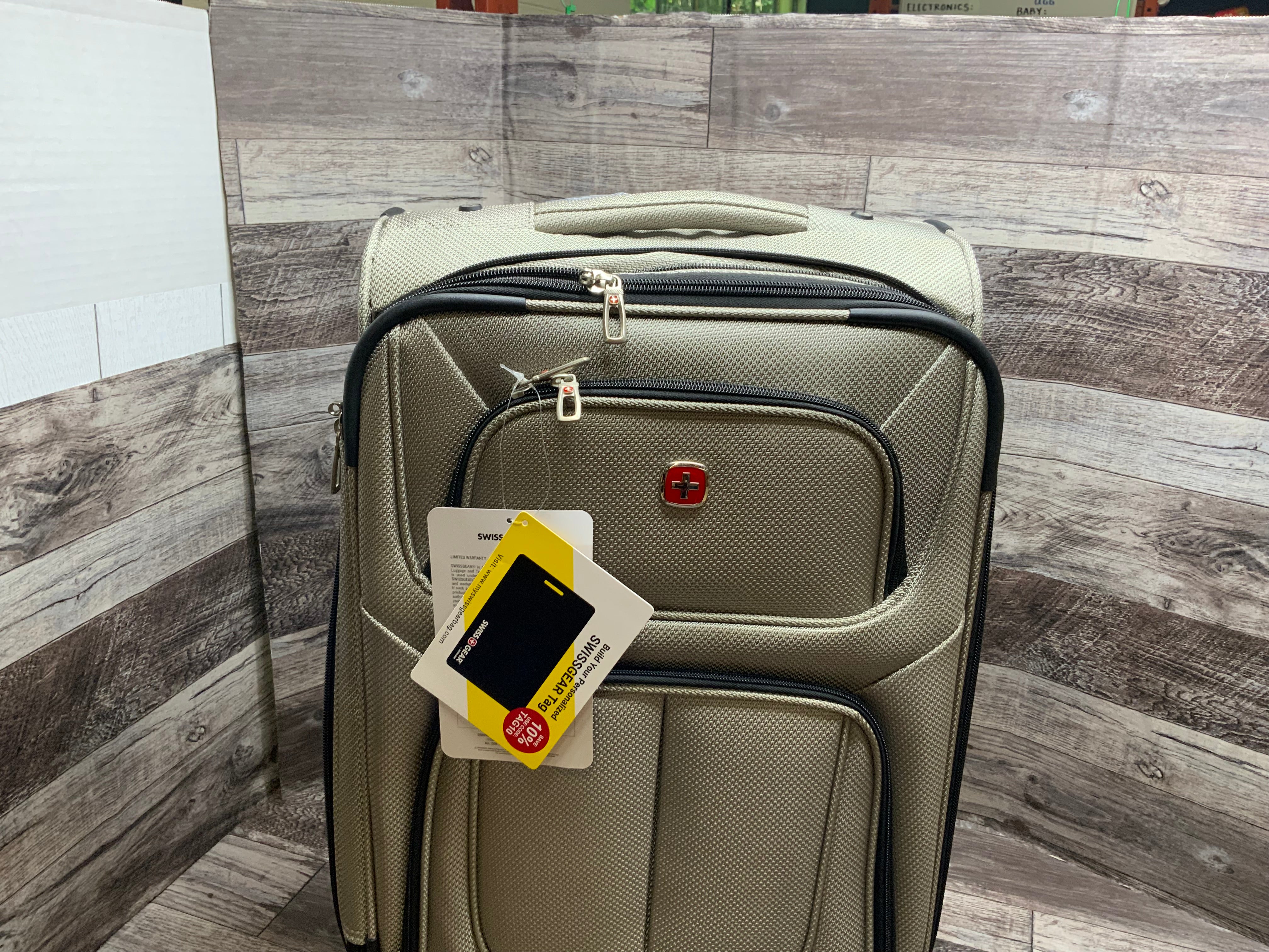 SwissGear Sion Softside Expandable Roller Carry-On  Luggage (21 Inch, Pewter) (8080386687214)