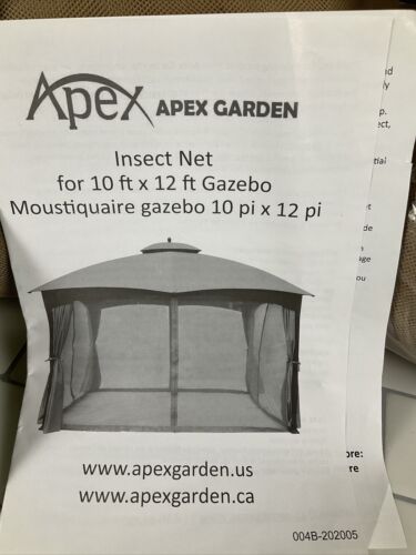 Apex 10 ft. x 12 ft. Gazebo Replacement Mosquito Netting (6922783817911)