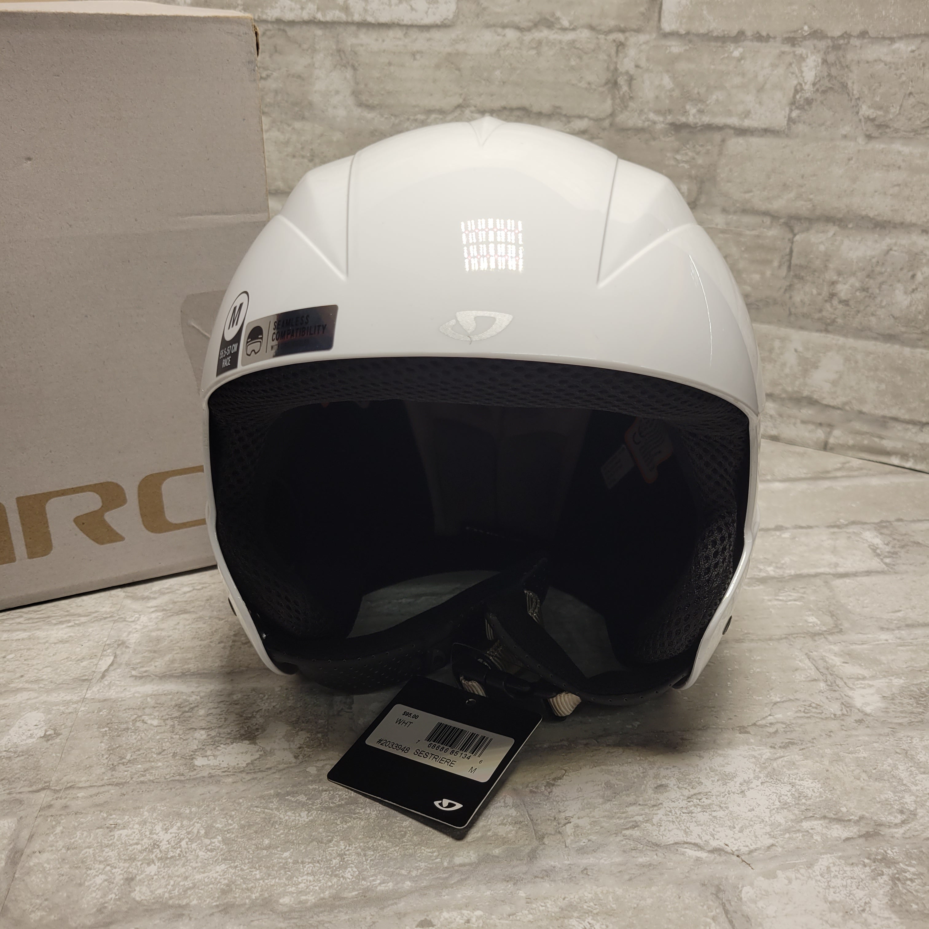 Giro Sestriere Race Snow Helmet #2033948, Adult White Medium (8075261837550)