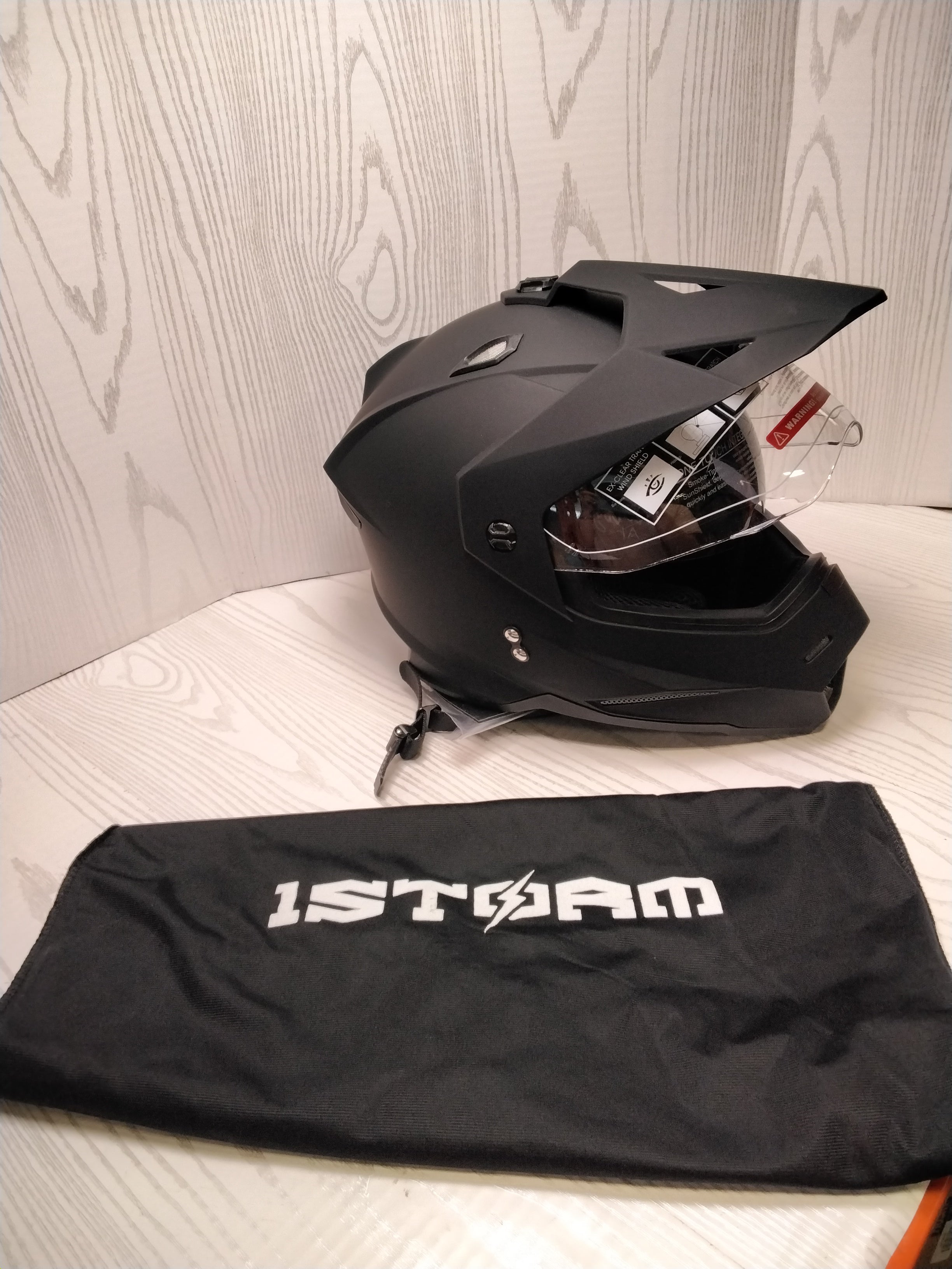 1Storm Dual Sport Off Road Full Face Helmet Dual Visor - Matte Black, Size XXL (7724485542126)