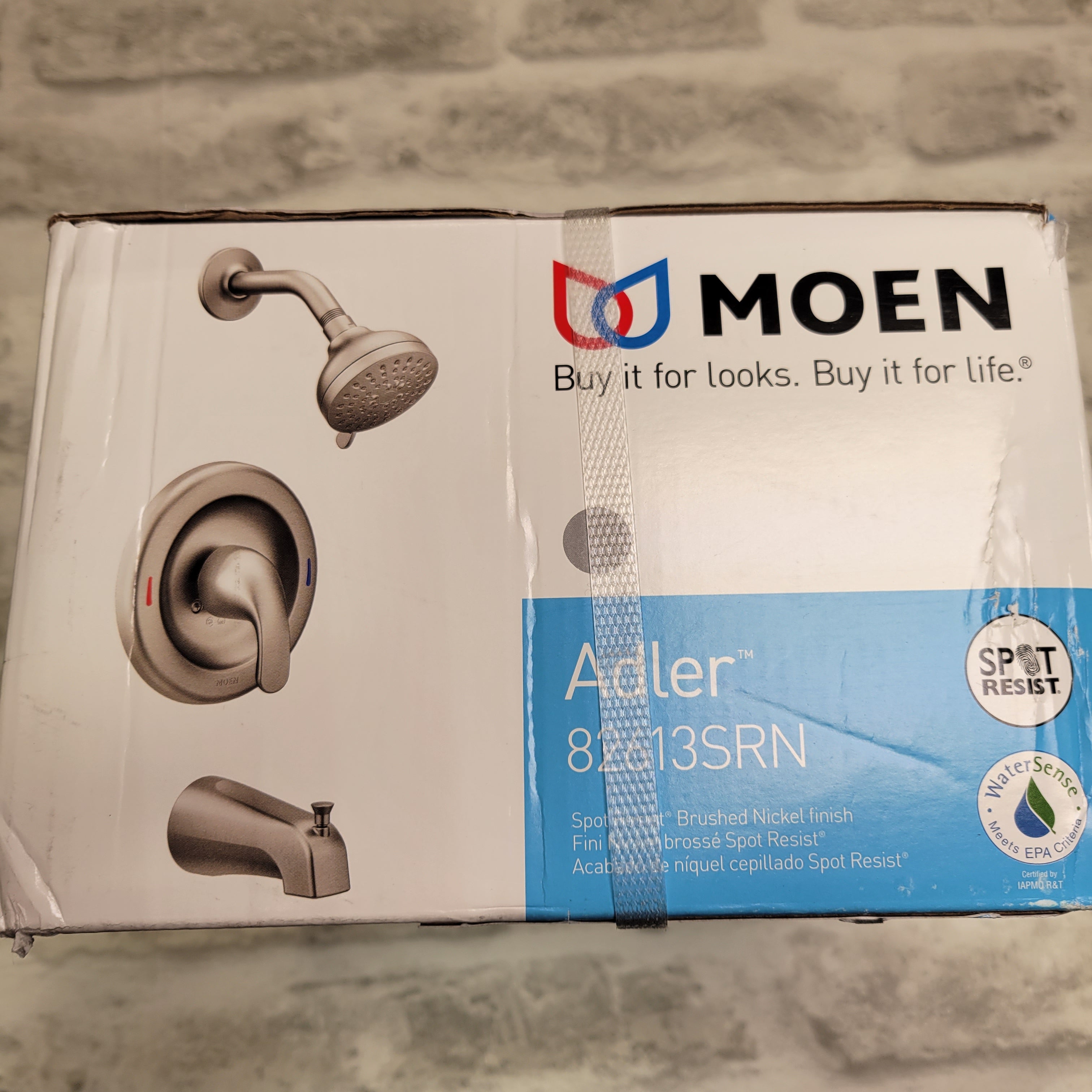 MOEN Adler Tub and Shower Faucet with Valve in Spot Resist Brushed Nickel (7644973662446)
