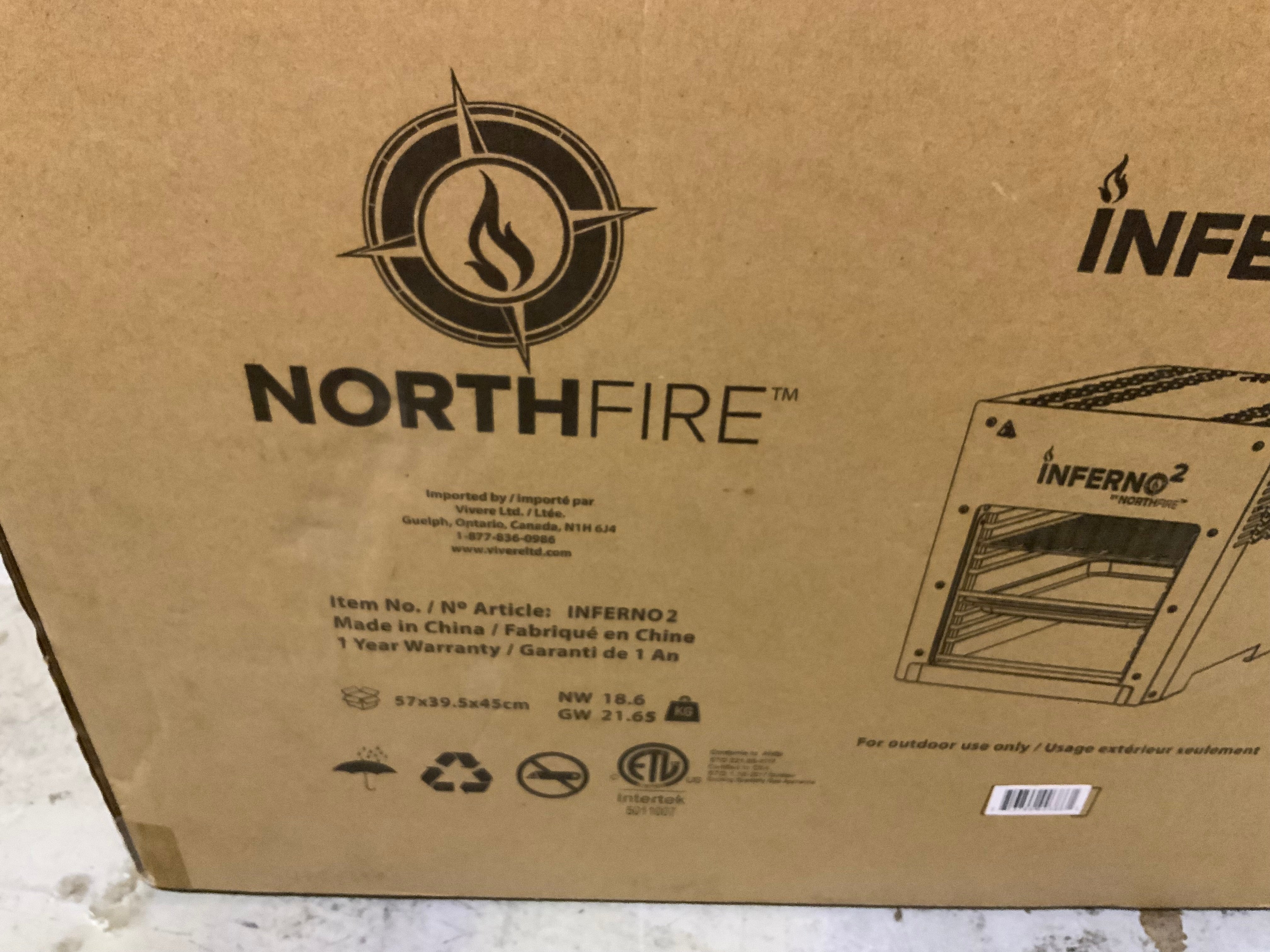 NorthFire Propane Infrared Grill-Double, Inferno 2 - Silver **New In Box** (8086645440750)
