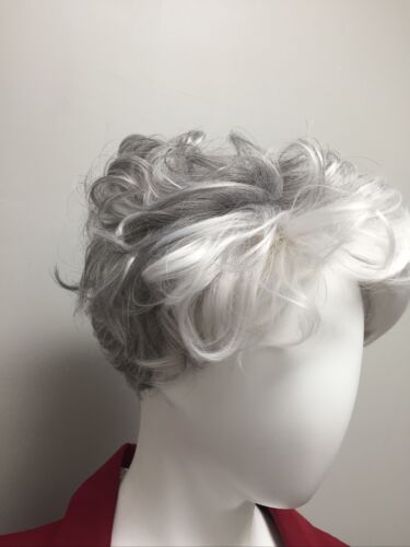 ELIM Short Gray Curly Full Synthetic Hair (6922778706103)