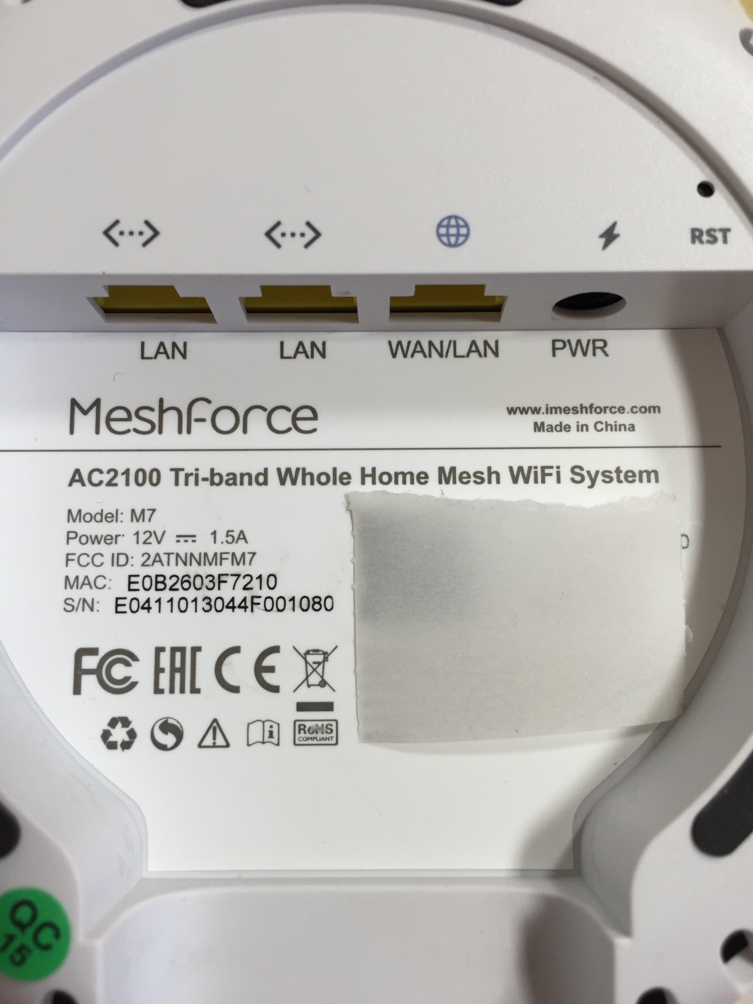Meshforce M7 Tri-Band Whole Home Mesh WiFi System (3 Pack), Gigabit WiFi Routers (7931516158190)