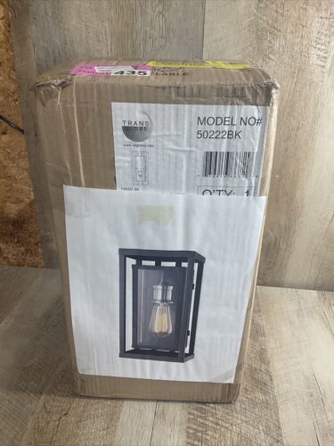 AS-IS Trans Globe Imports 50222 BK One Light Wall Lantern Black/Brushed Nickel (6922745905335)