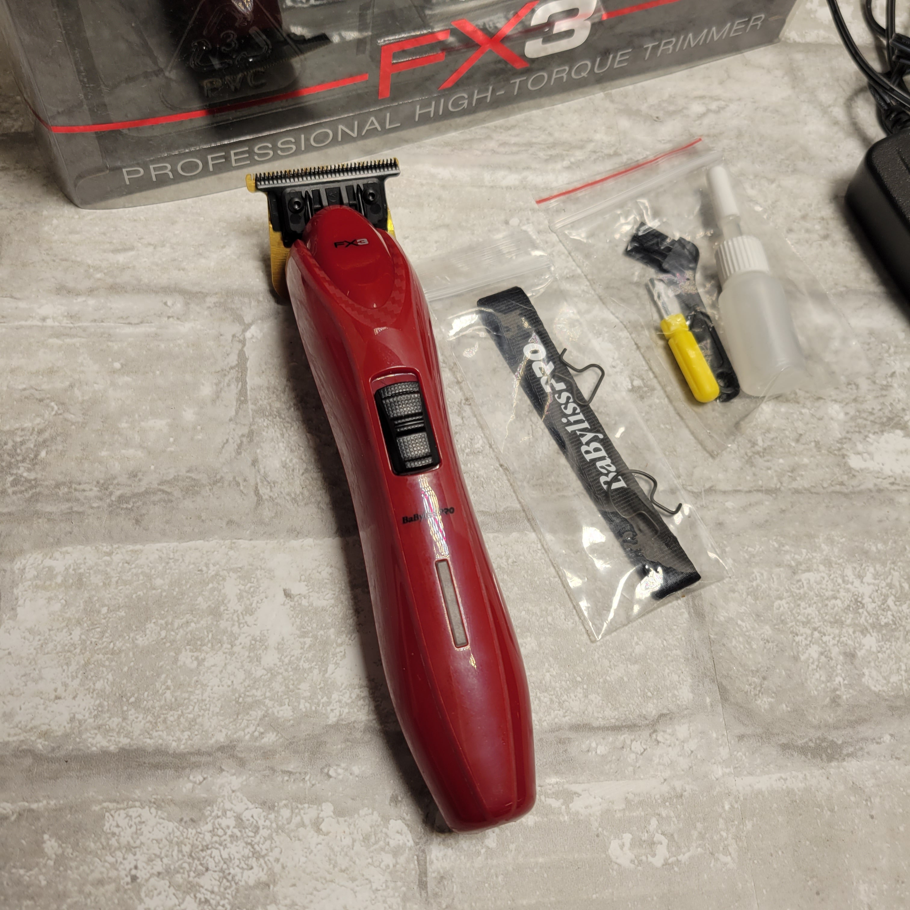 BaByliss PRO FX3 Red T-Blade High-Torque Cordless Zero-Gap Hair Trimmer (8056471060718)