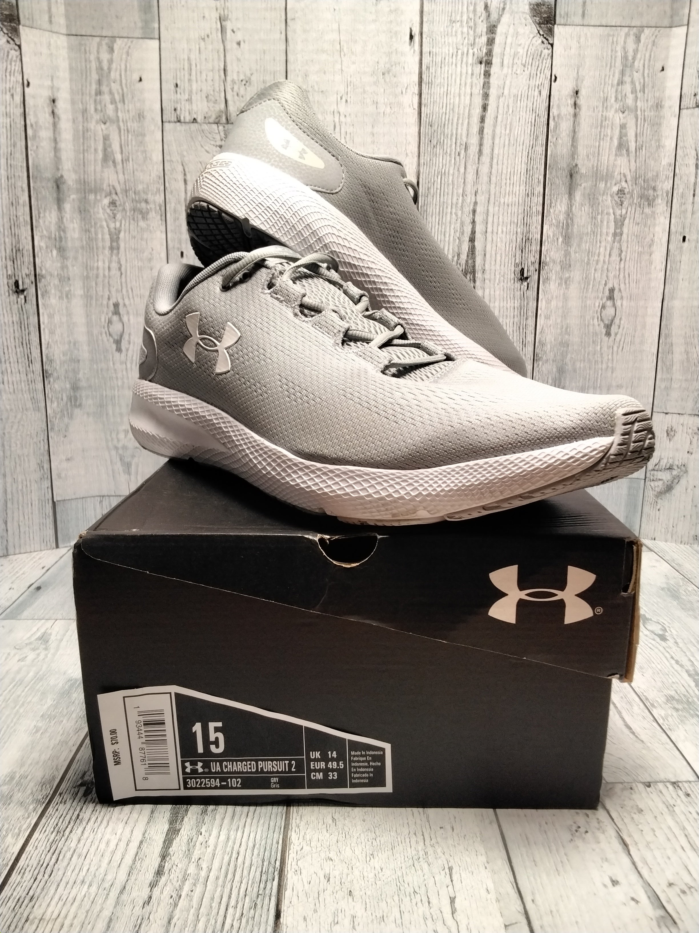 Under Armour Men's Charged Pursuit 2 Running Shoe, Sz 15 (7884805341422)