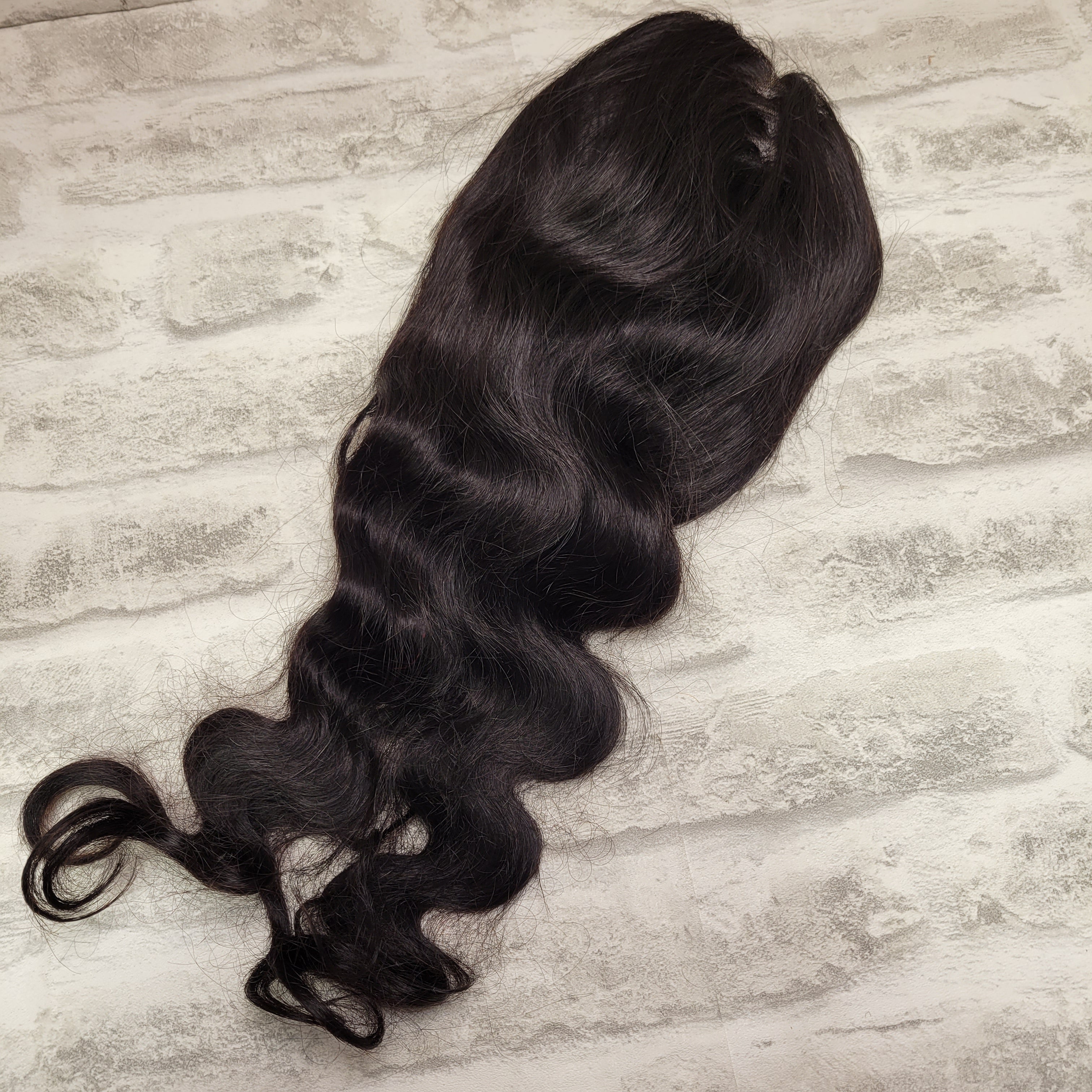 Human Hair Lace Front Wig Remy Human Hair, Body Wave, Dark Brown, 20