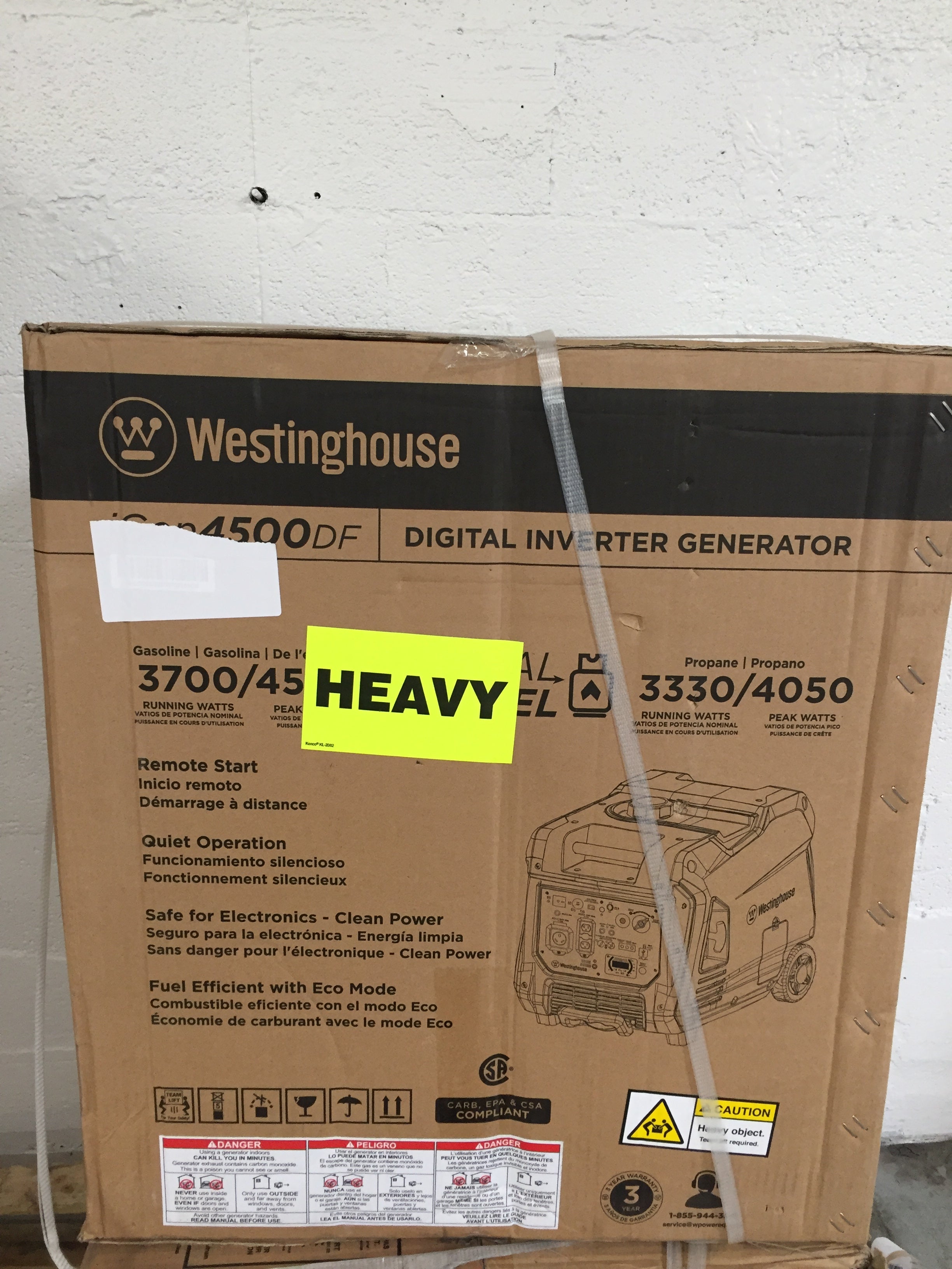 Westinghouse 4500 Peak Watt Super Quiet Dual Fuel Portable Inverter Generator NEW (8059588182254)