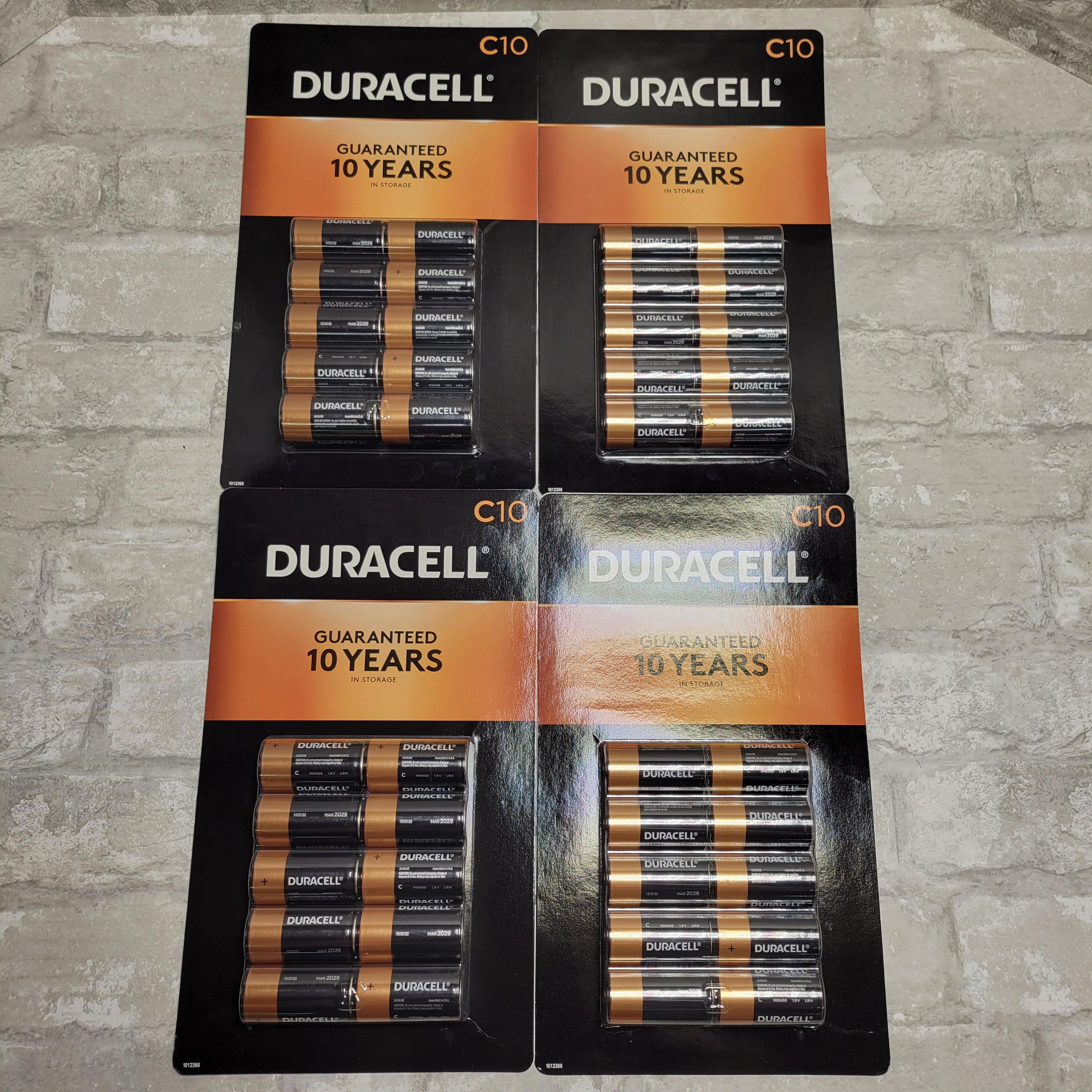 DURACELL 80240709 Coppertop Alkaline Batteries C - 10 pk, Lot of 4 (8133094572270)