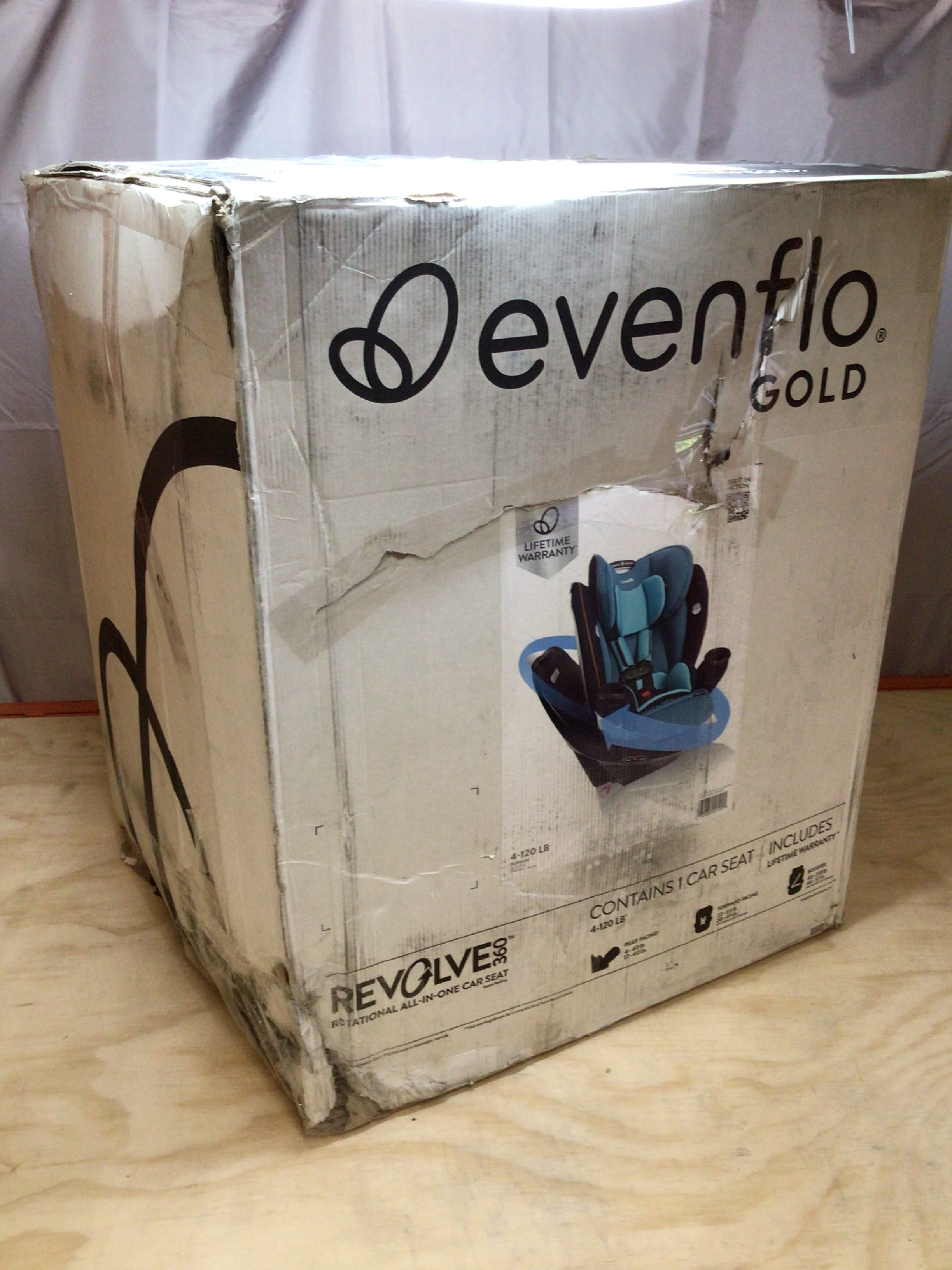 *OPEN BOX* Evenflo 35312312AZ Gold Revolve 360 Car Seat Sapphire Exp. 12/2032 (8094999216366)