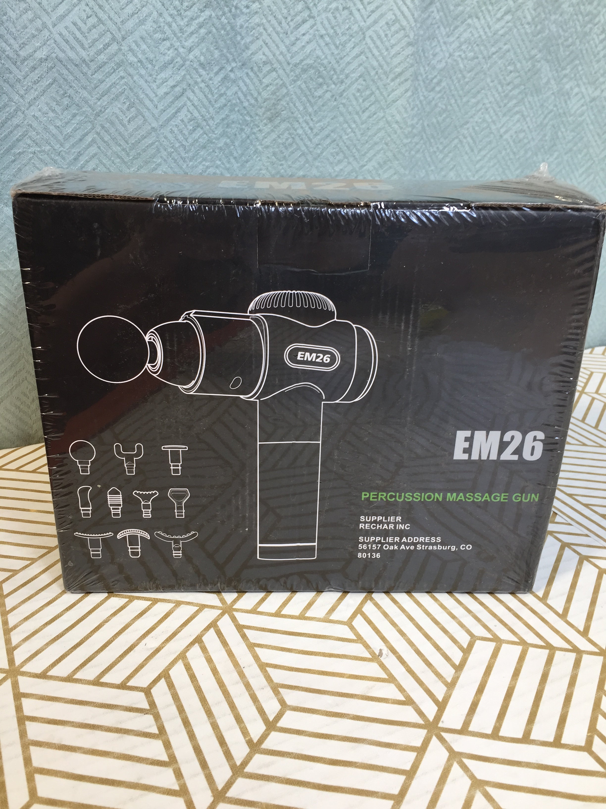 TOLOCO Percussion Handheld Deep Tissue Massager- EM26 Silver *SEALED* (7895003955438)