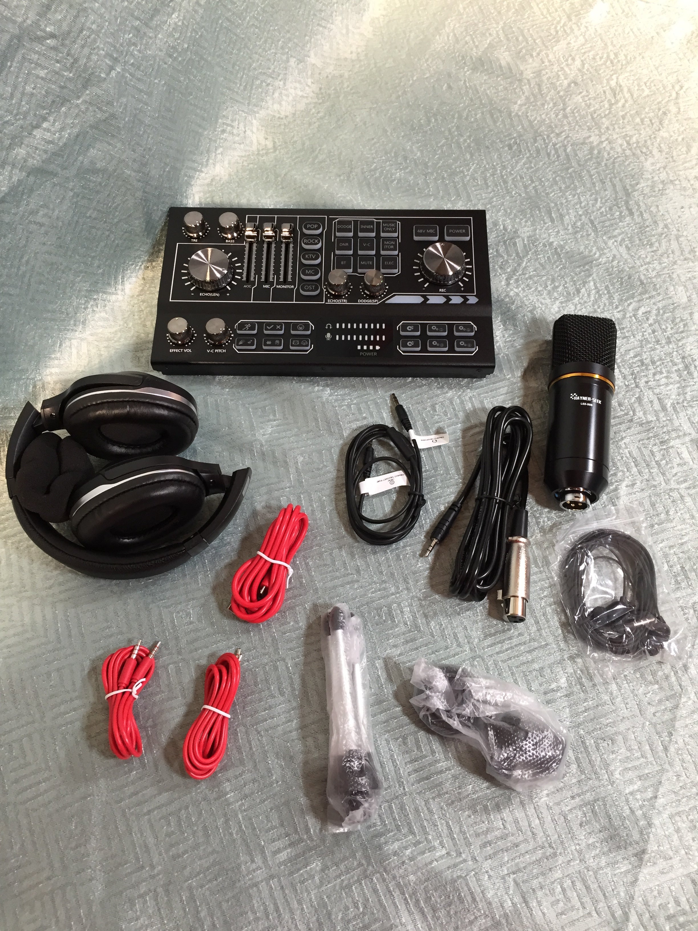 Podcast Equipment Bundle Aluminum Alloy Panel with Studio Condenser Microphone (7498416947438)