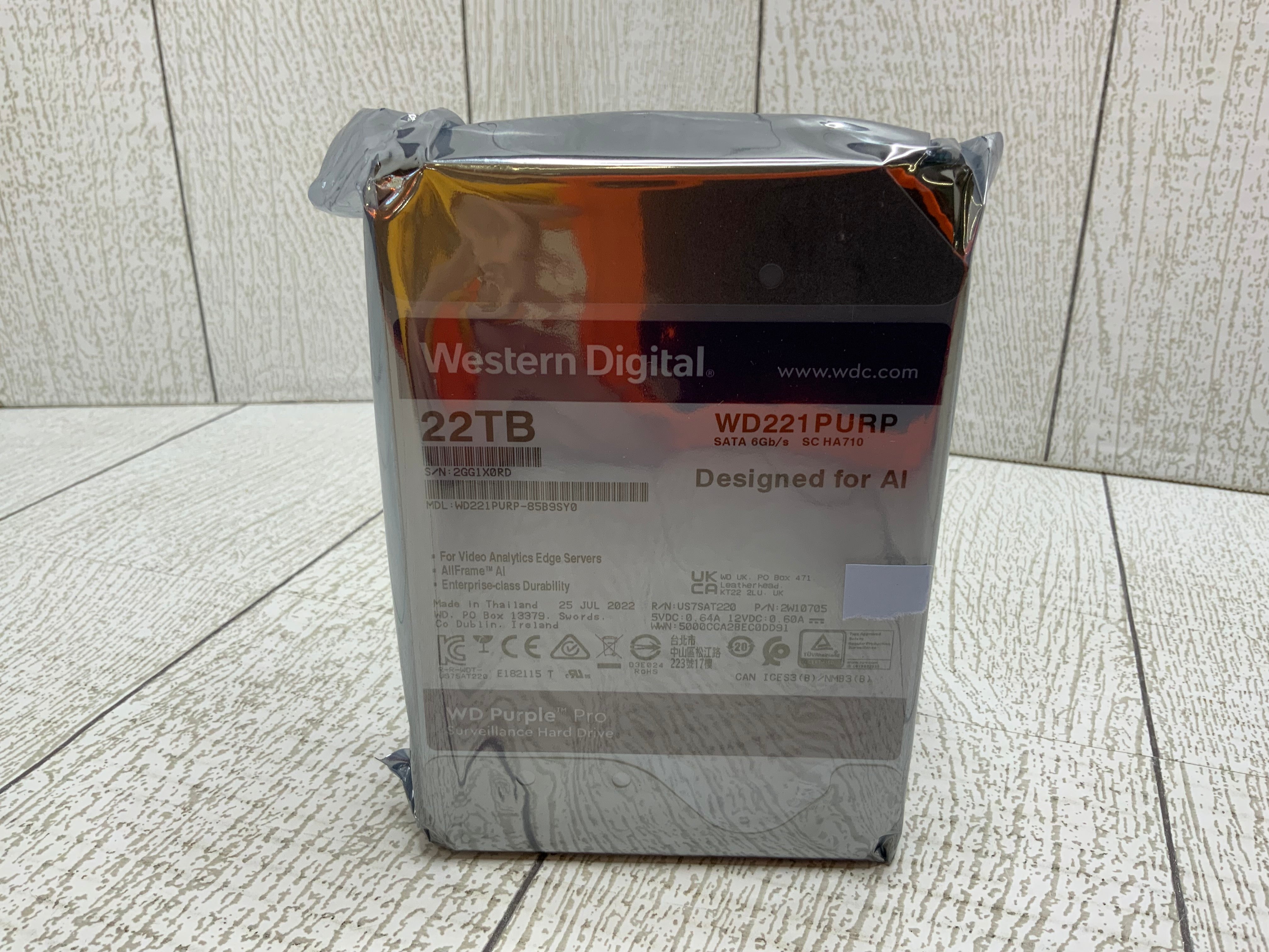 Western Digital 22TB WD Purple Pro Surveillance Internal Hard Drive HDD (8024654217454)
