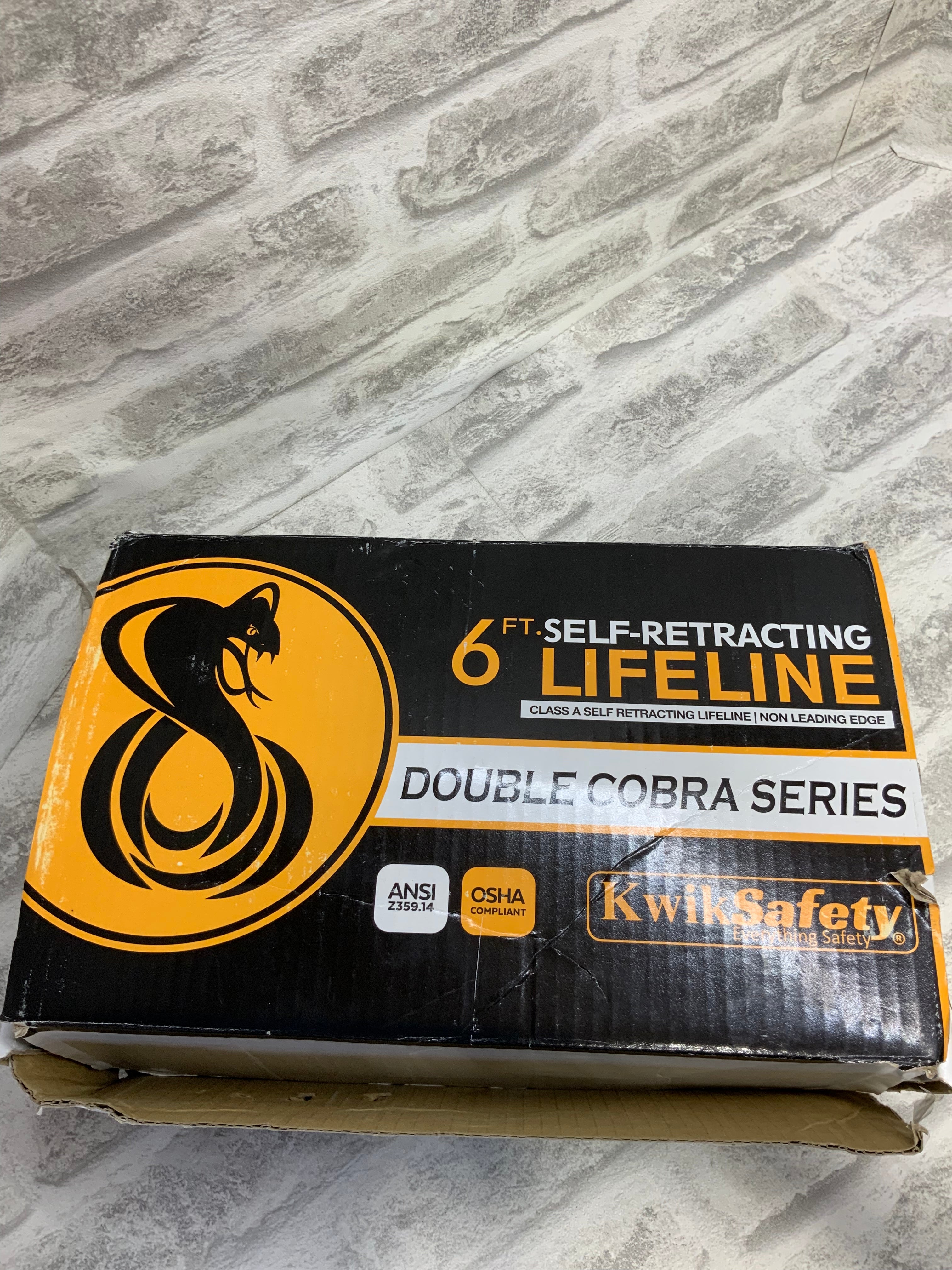 KwikSafety COBRA 6’ Poly Web Self Retracting Lifeline TWIN LEG, Rebar Hooks (7611516092654)