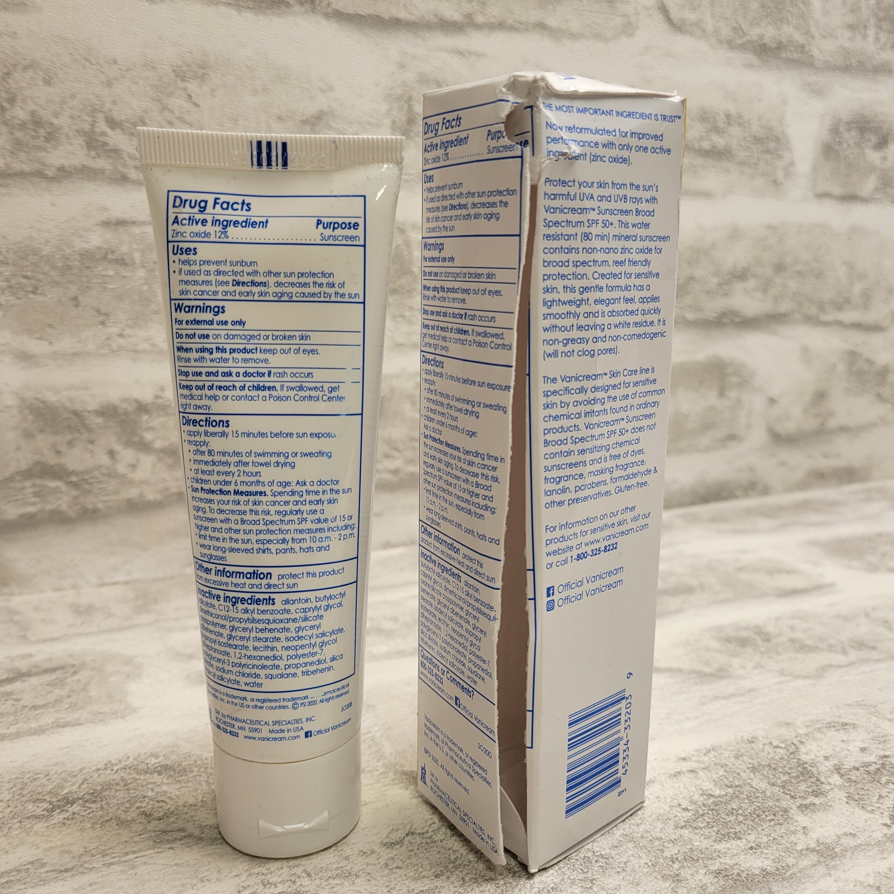 Vanicream Sunscreen Broad Spectrum SPF 50+, 3 Ounce (7570037145838)
