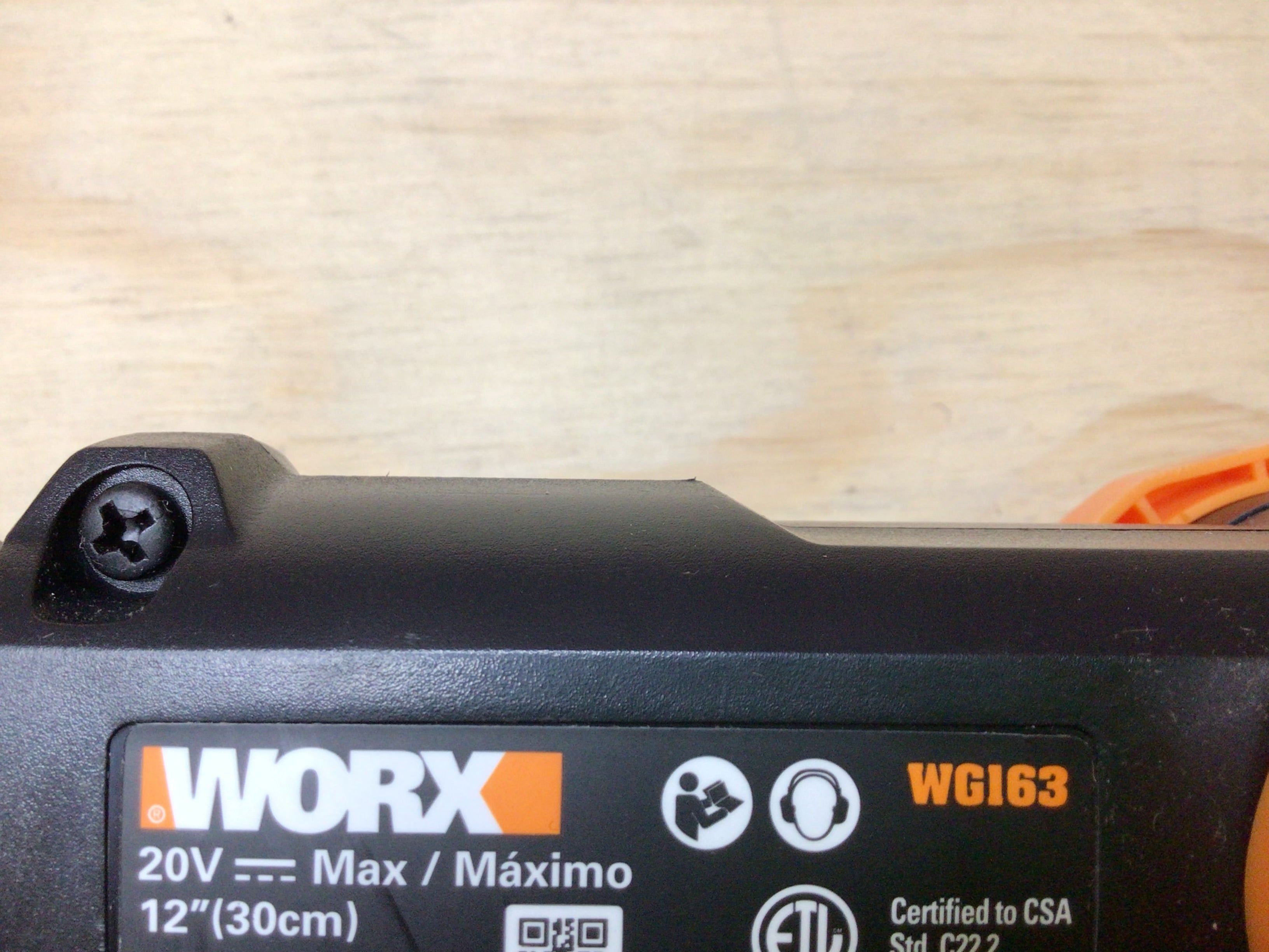 Worx WG163 Orange Black 20V 12 Inch Cordless String Trimmer Edger w Batteries (8097246511342)