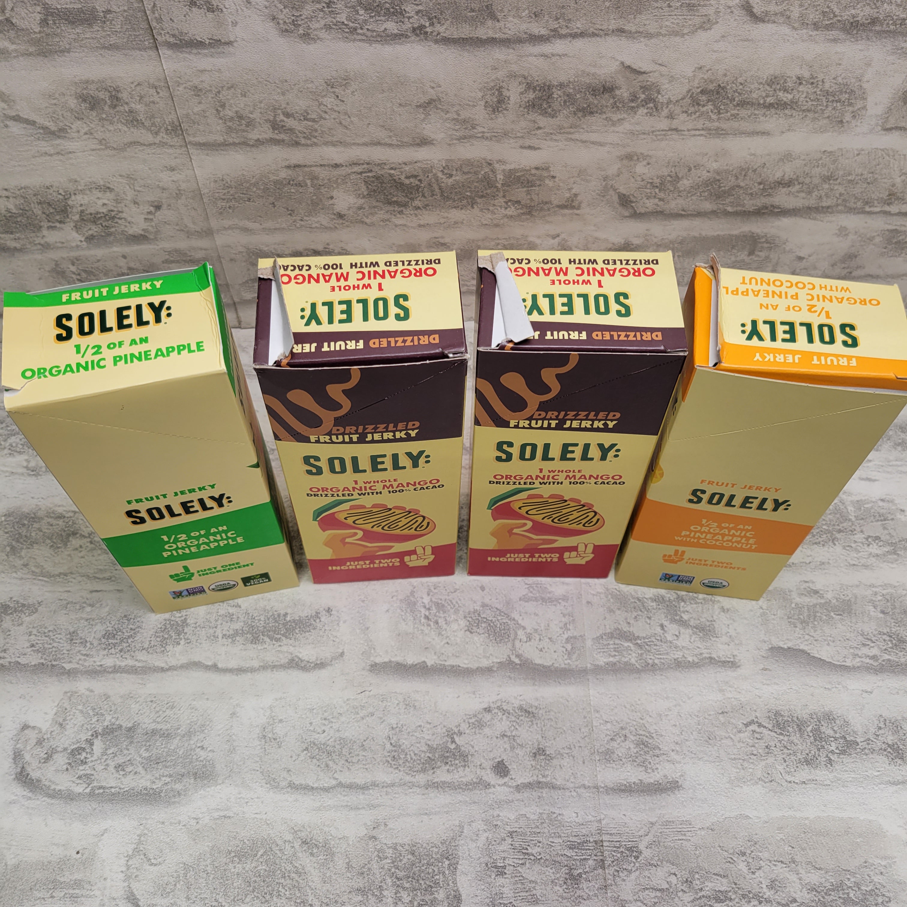 (Lot of 4) Organic Fruit Jerky, 12 Strips, 0.8 oz Each, Solely, Exp 3/2023 (7743926927598)