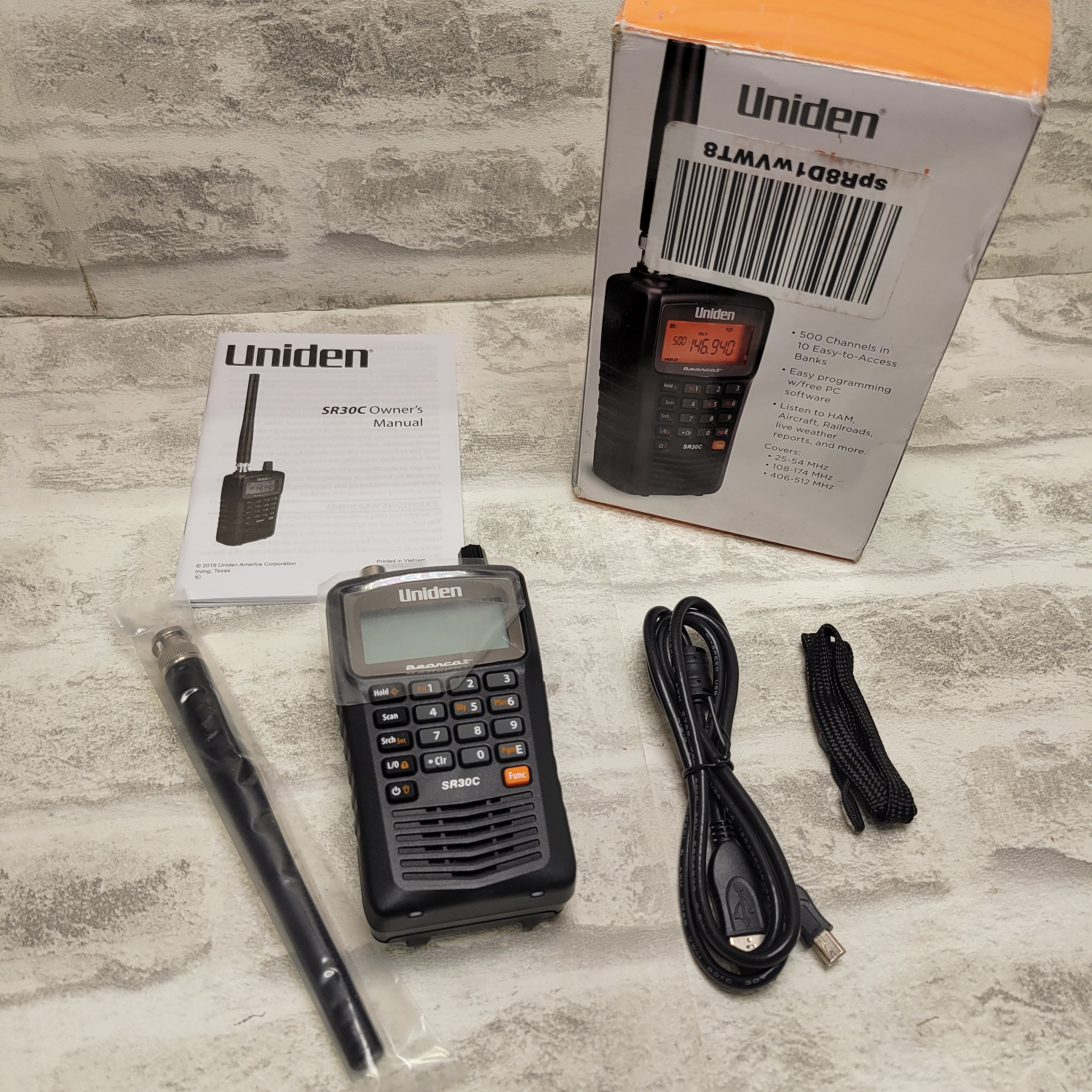 Uniden Bearcat SR30C, 500-Channel Compact Handheld Scanner (7619021504750)