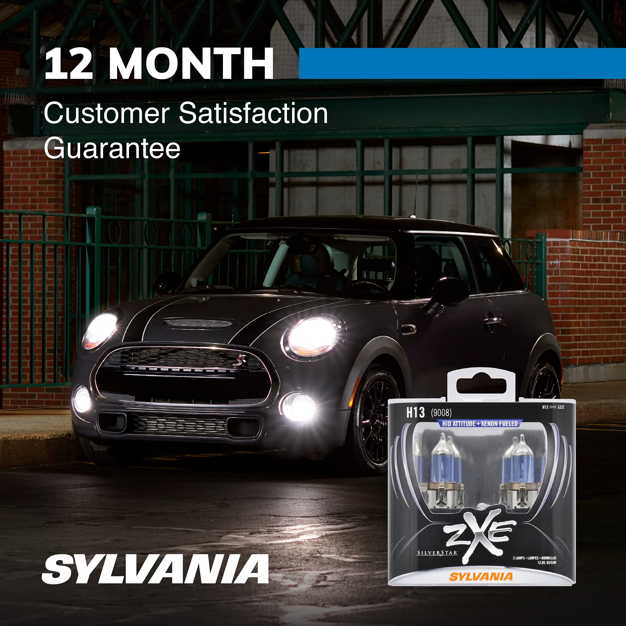 SYLVANIA H13SZ.PB2 SilverStar zXe High Performance Halogen Headlight Bulb, (Contains 2 Bulbs) (7903592808686)